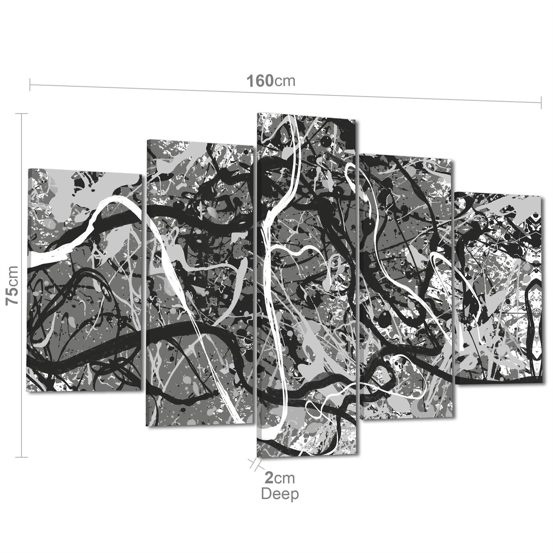 Abstract Black White Artwork Framed Wall Art Picture | eBay