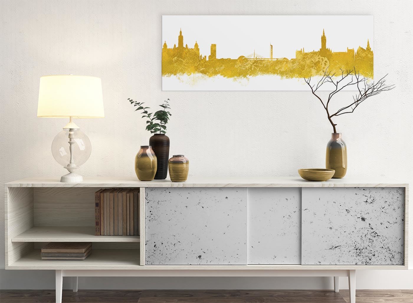 Glasgow Skyline Canvas Wall Art Print - 17 Colours Available - 94cm wide - Picture 60 of 86