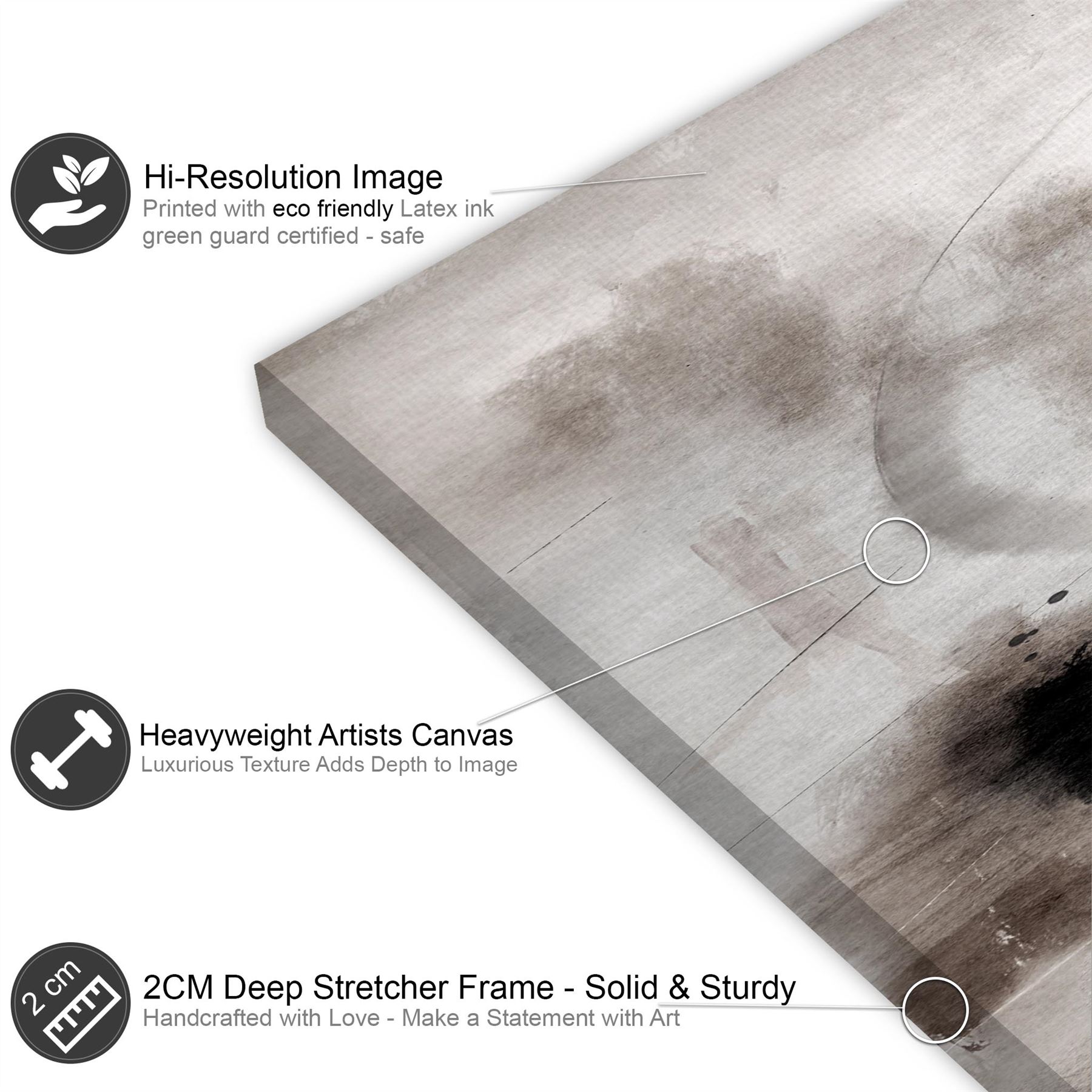 Impresión artística de pared enmarcada gráfica en blanco y negro beige abstracta - Imagen 13 de 55