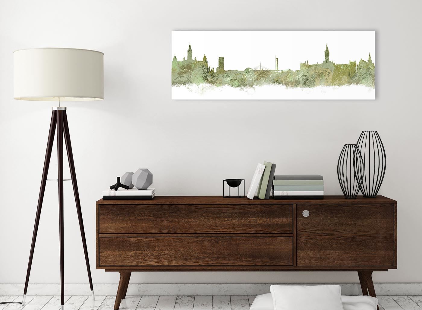Glasgow Skyline Canvas Wall Art Print - 17 Colours Available - 94cm wide - Picture 78 of 86