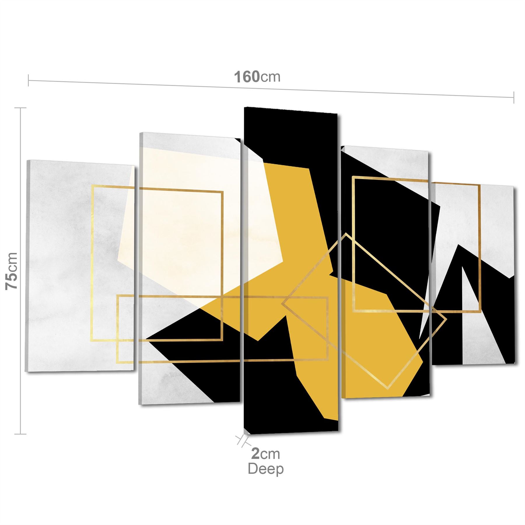 Mustard Yellow Black Geometric Canvas Art Pictures - Picture 53 of 55