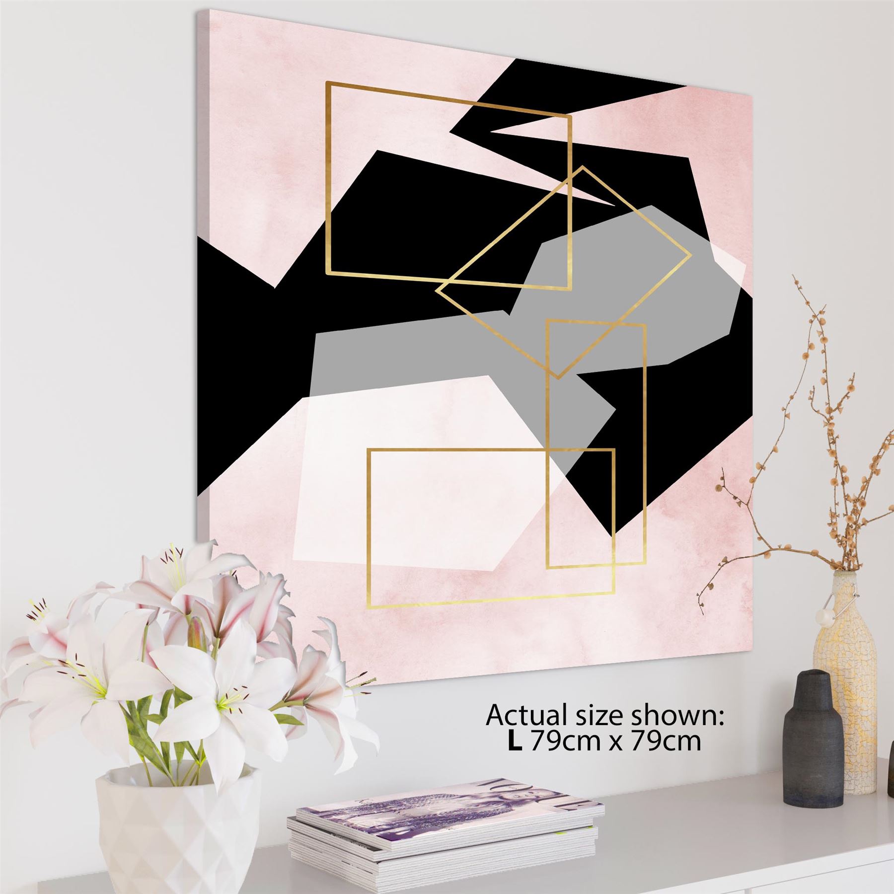 Landscape Canvas Art Prints Pink Black - Picture 9 of 55