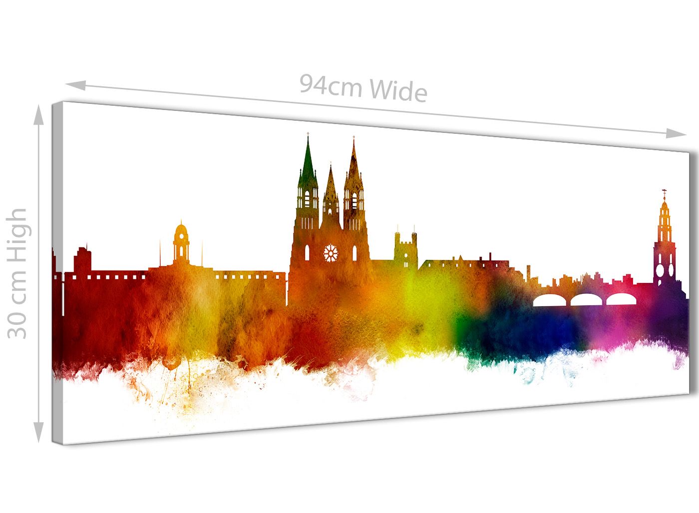 Cork Skyline Canvas Wall Art Print - 17 Colours Available - 94cm wide - Picture 55 of 86