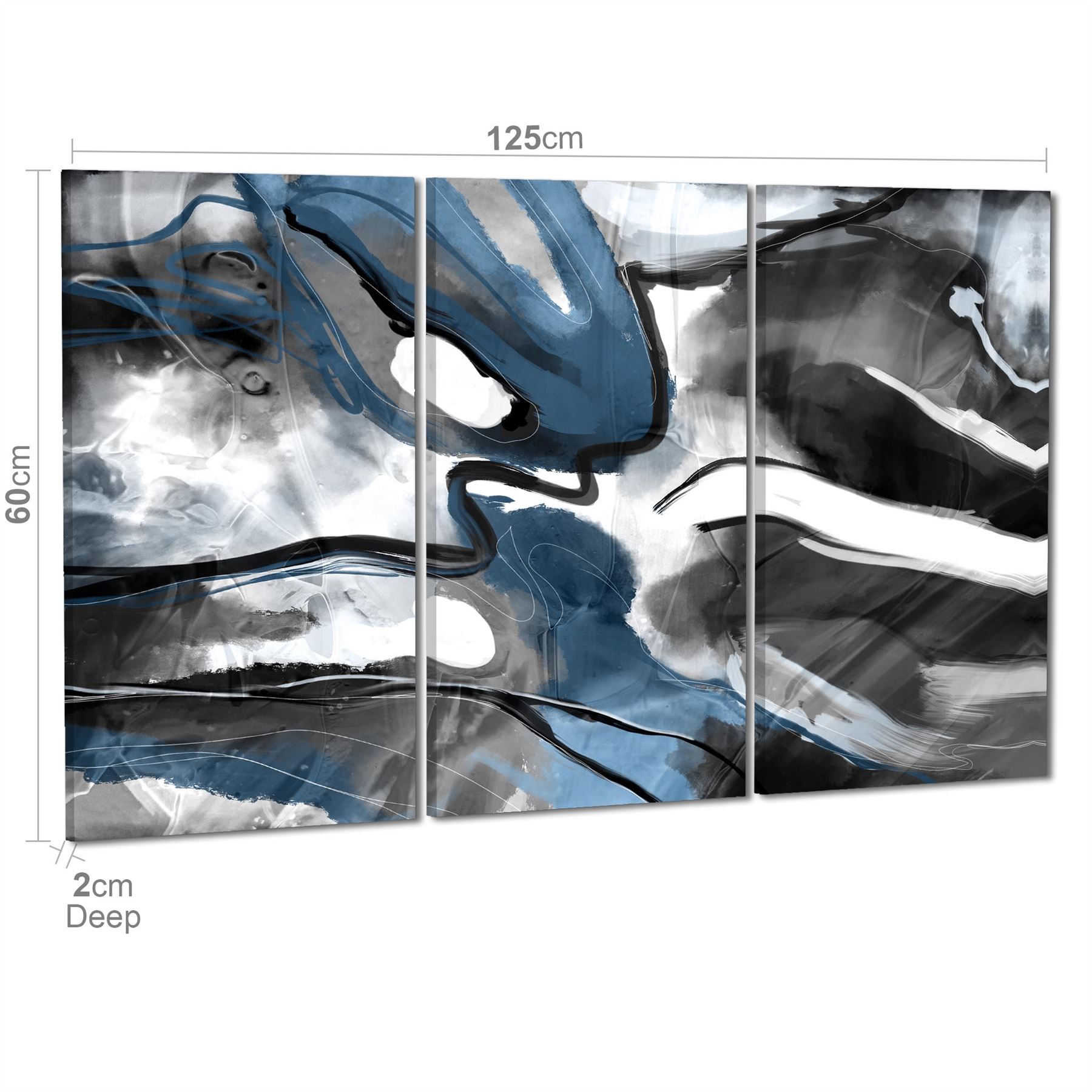 Abstract Turquoise Dark Grey Design Canvas Art Prints - Picture 41 of 56