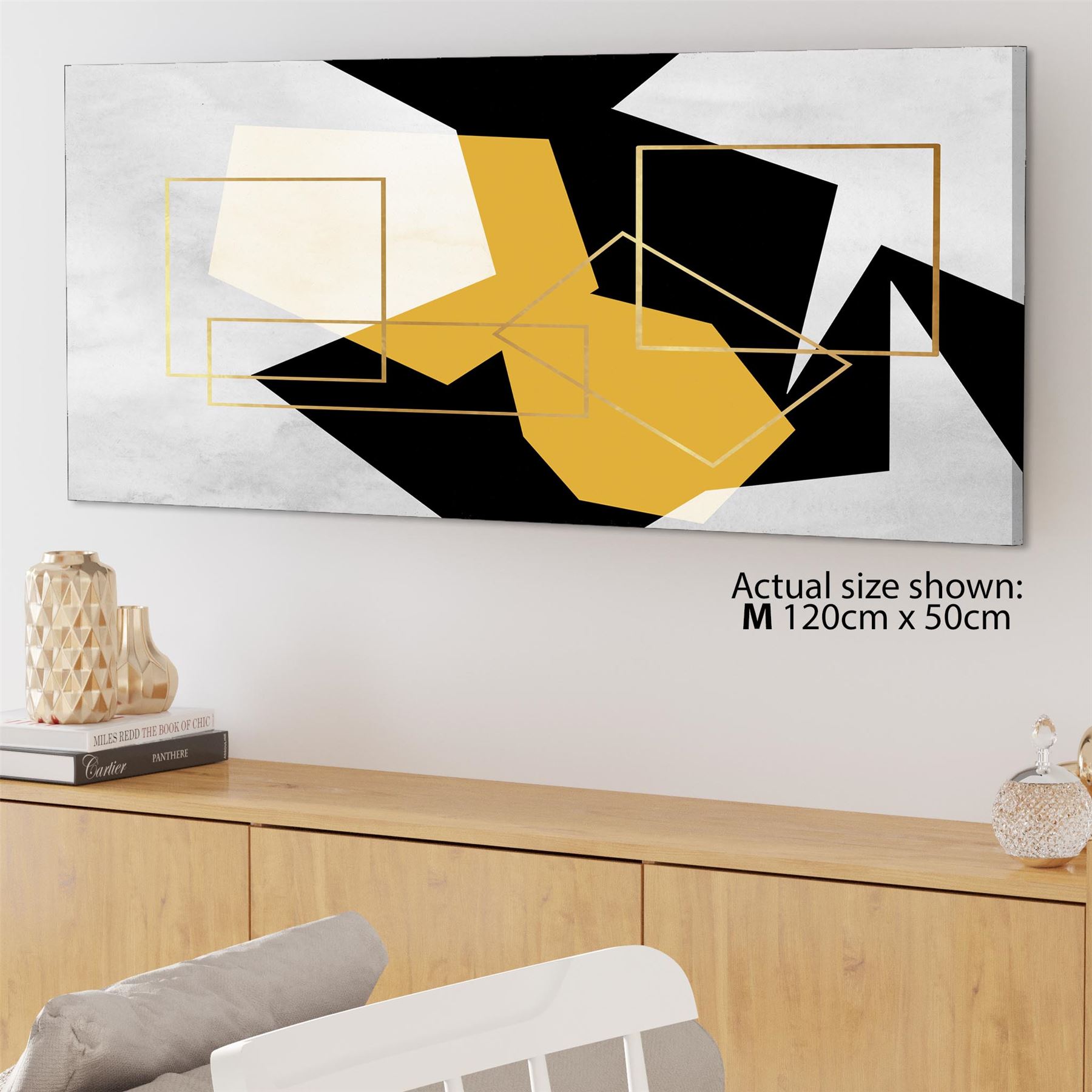 Mustard Yellow Black Geometric Canvas Art Pictures - Picture 33 of 55