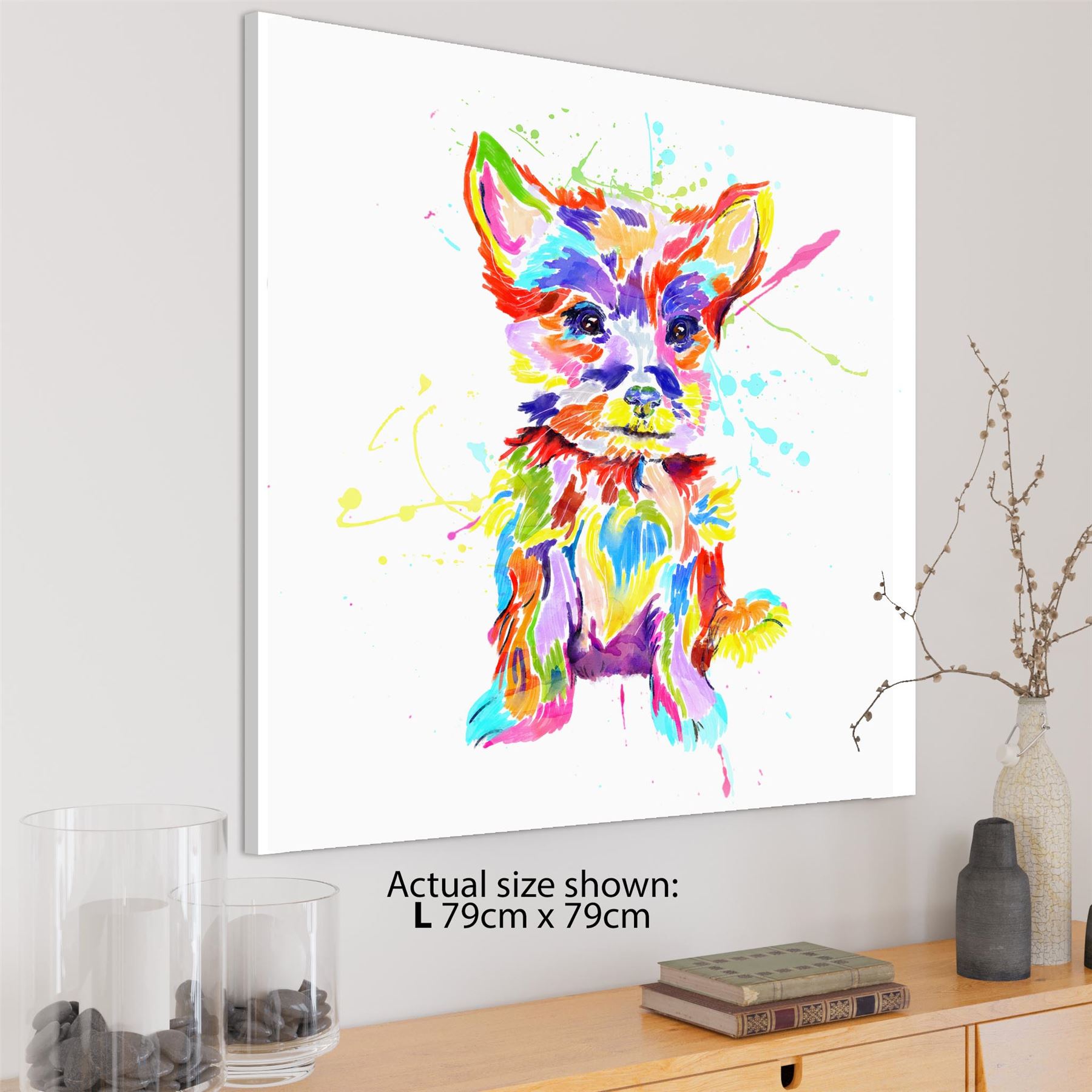 Quadro arte da parete su tela cane animale domestico Yorkshire Terrier - multicolore - Foto 4 di 19