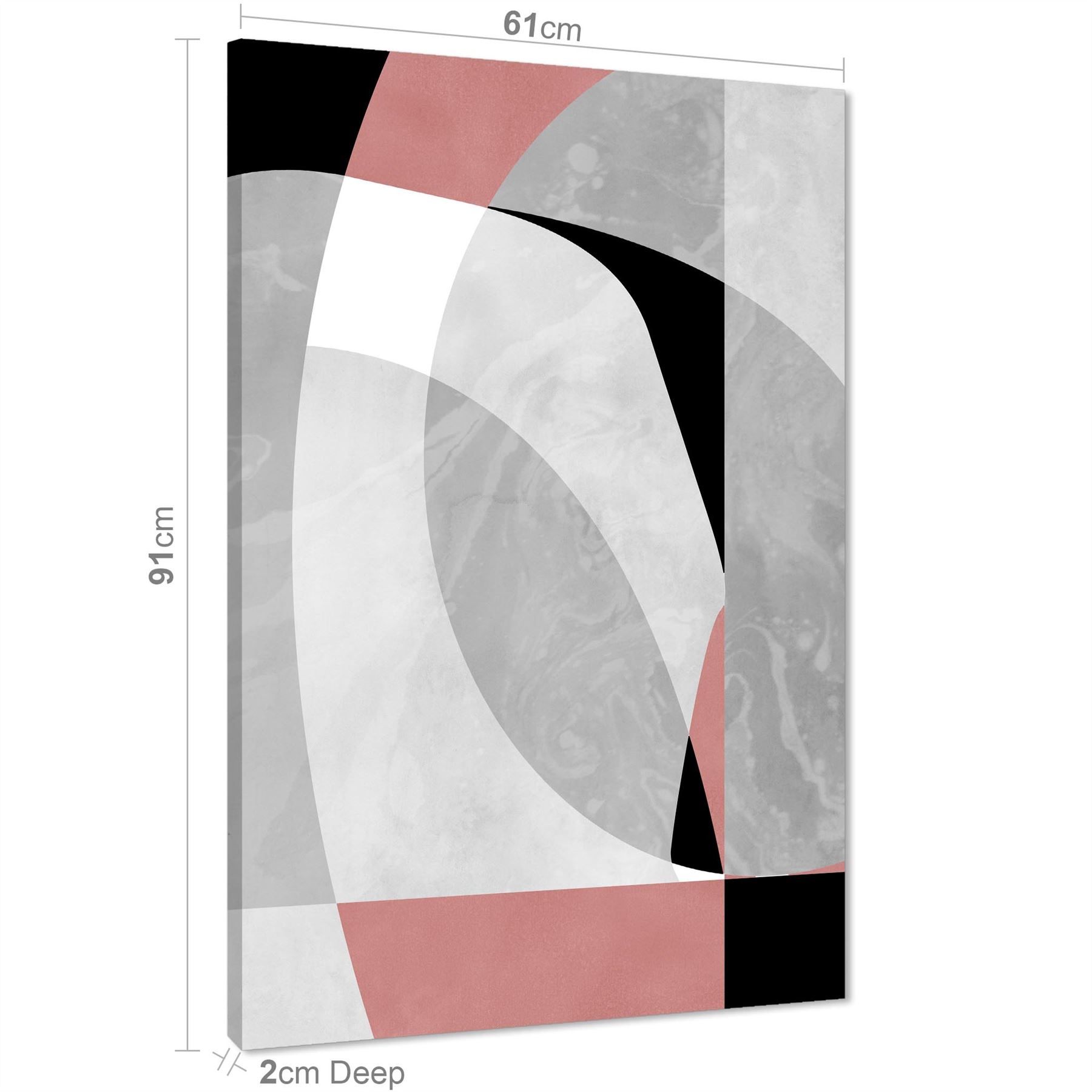 Abstract Pink Grey Watercolour Canvas Wall Art Print - Picture 29 of 55