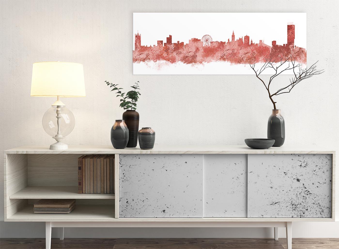Manchester Skyline Canvas Wall Art Print 17 Colours Available 94cm
