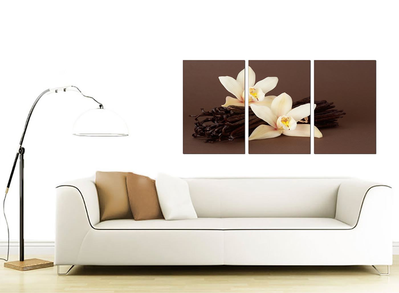 Set of 3 Piece Large Brown Cream Floral Canvas Wall Art Pictures 3121 5060327323157 eBay