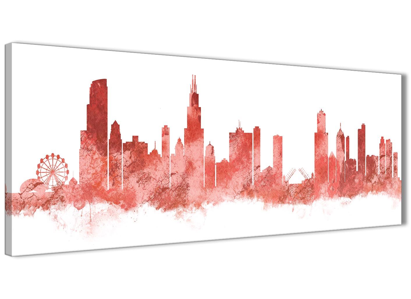 Chicago Skyline Leinwand Wandbild Kunstdruck - 17 Farben verfügbar - 94 cm breit - Bild 24 von 101