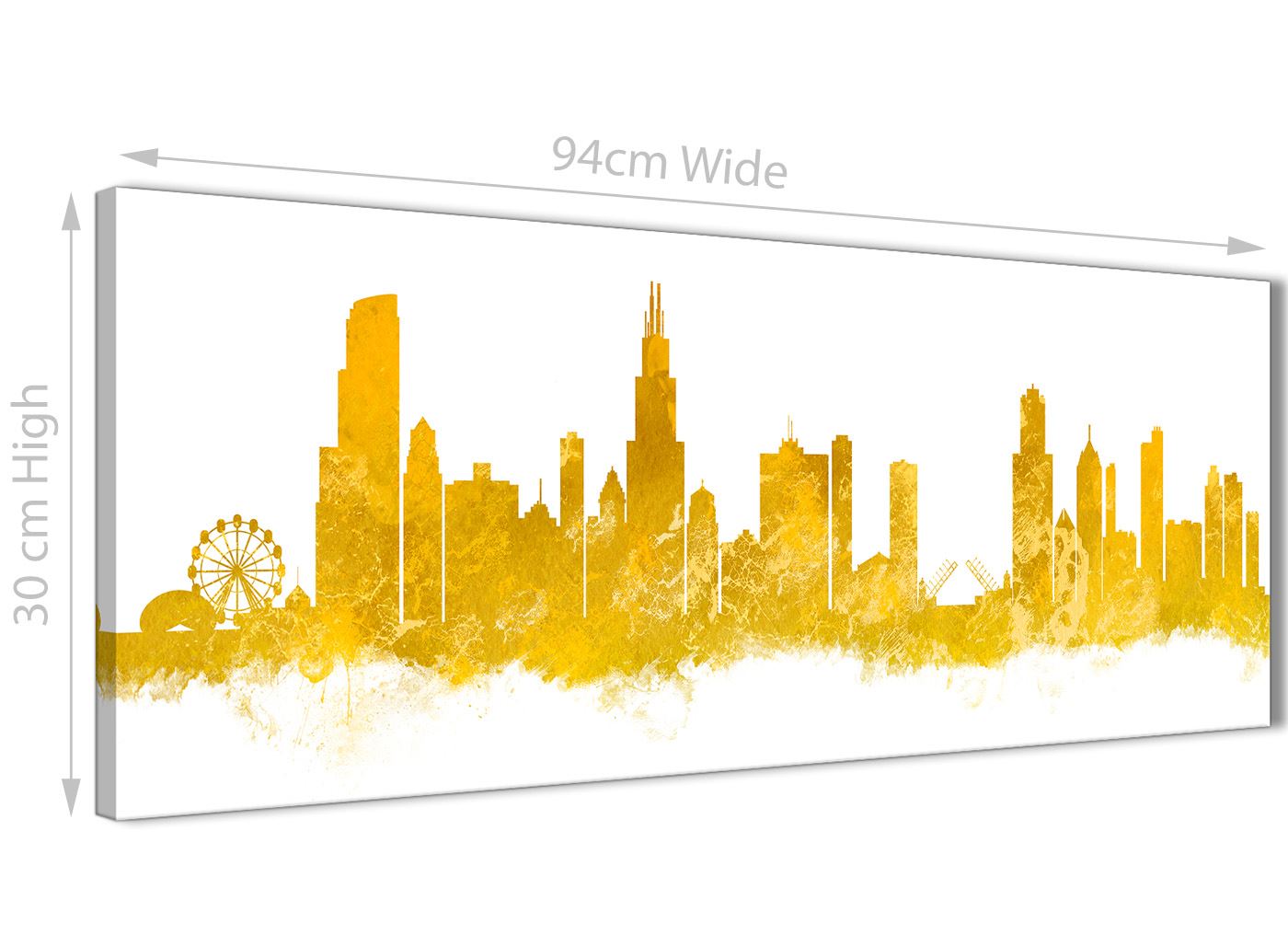 Chicago Skyline Leinwand Wandbild Kunstdruck - 17 Farben verfügbar - 94 cm breit - Bild 68 von 101