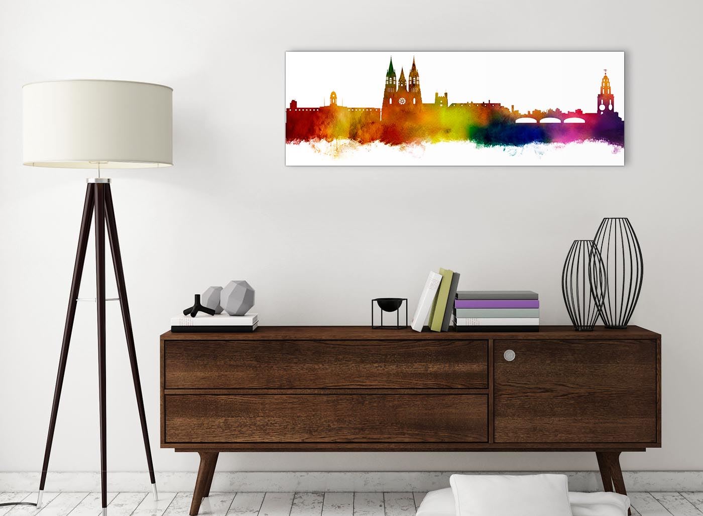 Cork Skyline Canvas Wall Art Print - 17 Colours Available - 94cm wide - Picture 54 of 86