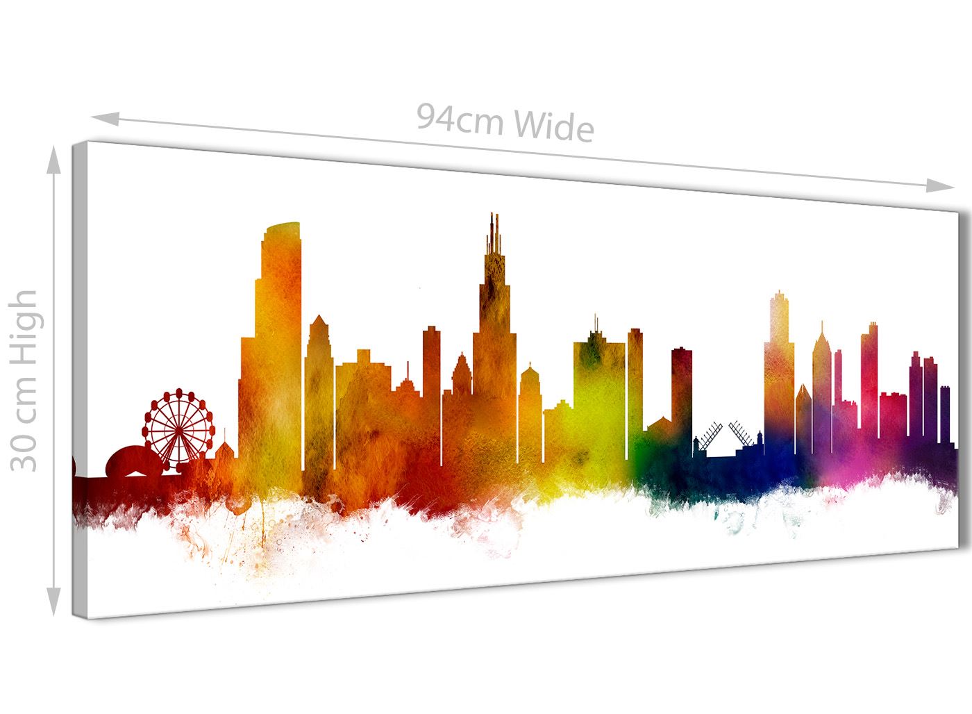 Chicago Skyline Leinwand Wandbild Kunstdruck - 17 Farben verfügbar - 94 cm breit - Bild 62 von 101