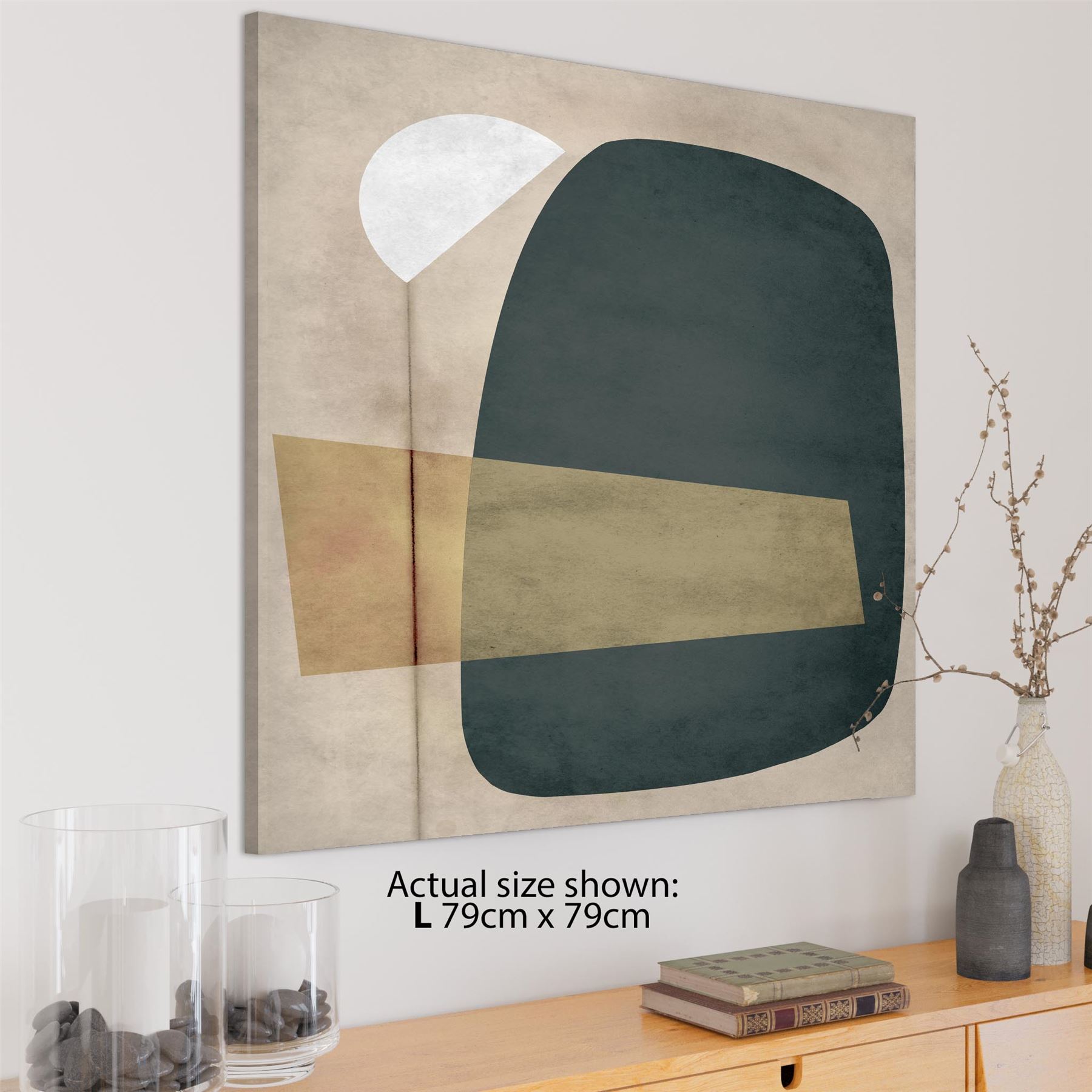 Abstract Beige Green Watercolour Canvas Art Prints - Picture 22 of 55