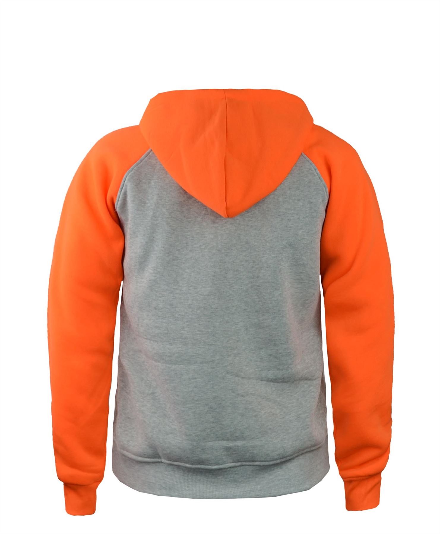 UNISEX SWEAT JACKET CONTRAST SLEEVE FLEECE MENS LADIES HOODIE JUMPER