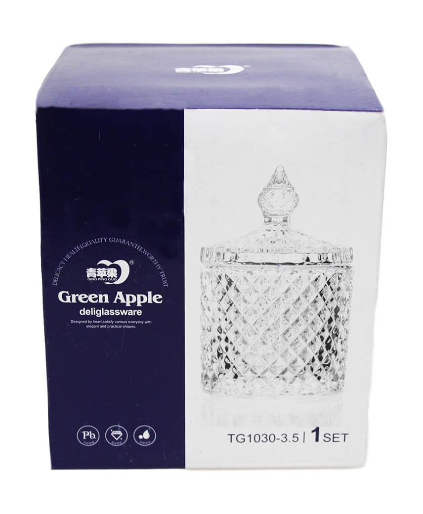 Clear Glass Cotton Wool Candy Decorative Sweet Crystal Effect Jar With