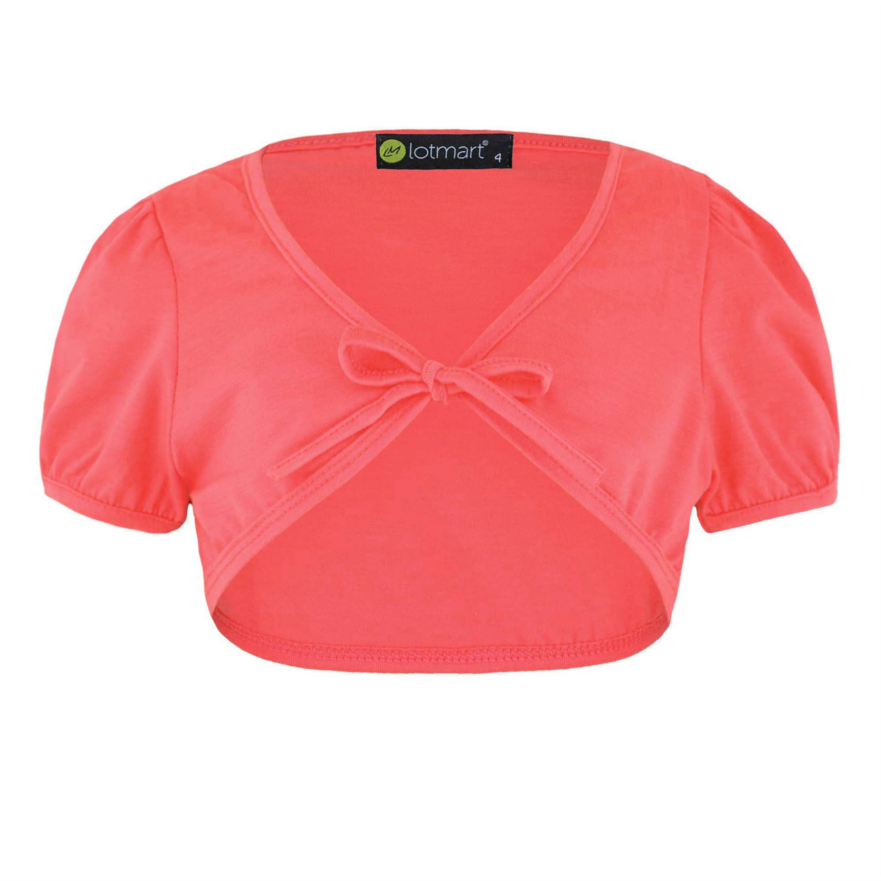 Girls Shrug Tie Up Front Cropped Bolero 