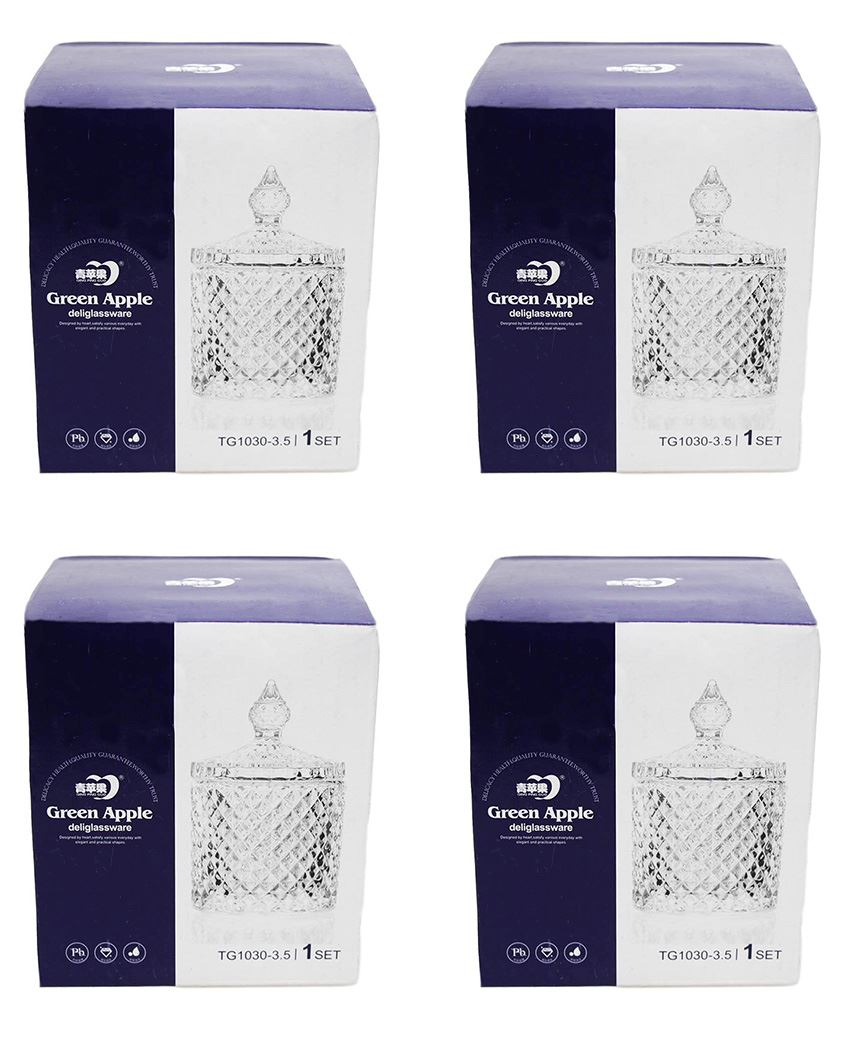 Clear Glass Cotton Wool Candy Decorative Sweet Crystal Effect Jar With