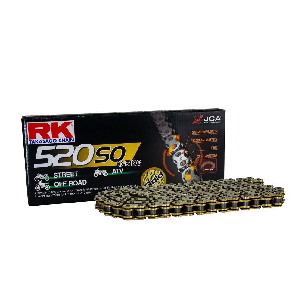 RK GB520SO-120 Gold O-Ring Clip Link Chain - Off Road MX Motocross