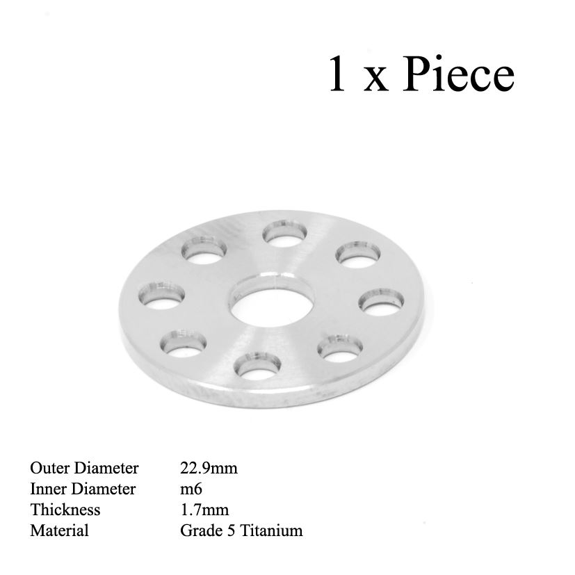 M6 Titanium Washer Drilled 23mm Ti Honda Yamaha Kawasaki Suzuki YZF CRF KXF Pack - Picture 2 of 6