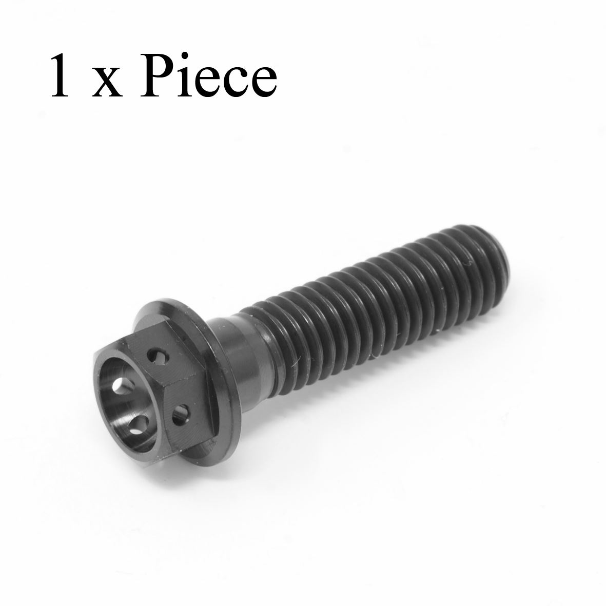 M8 x 30 brida hexagonal de titanio perno perforado tornillo bloqueo de carrera alambre paquetes negros - Imagen 3 de 10