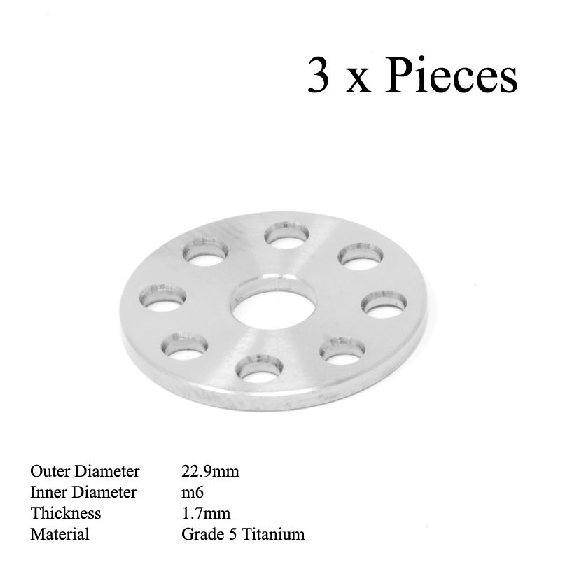 M6 Titanium Washer Drilled 23mm Ti Honda Yamaha Kawasaki Suzuki YZF CRF KXF Pack - Picture 4 of 6