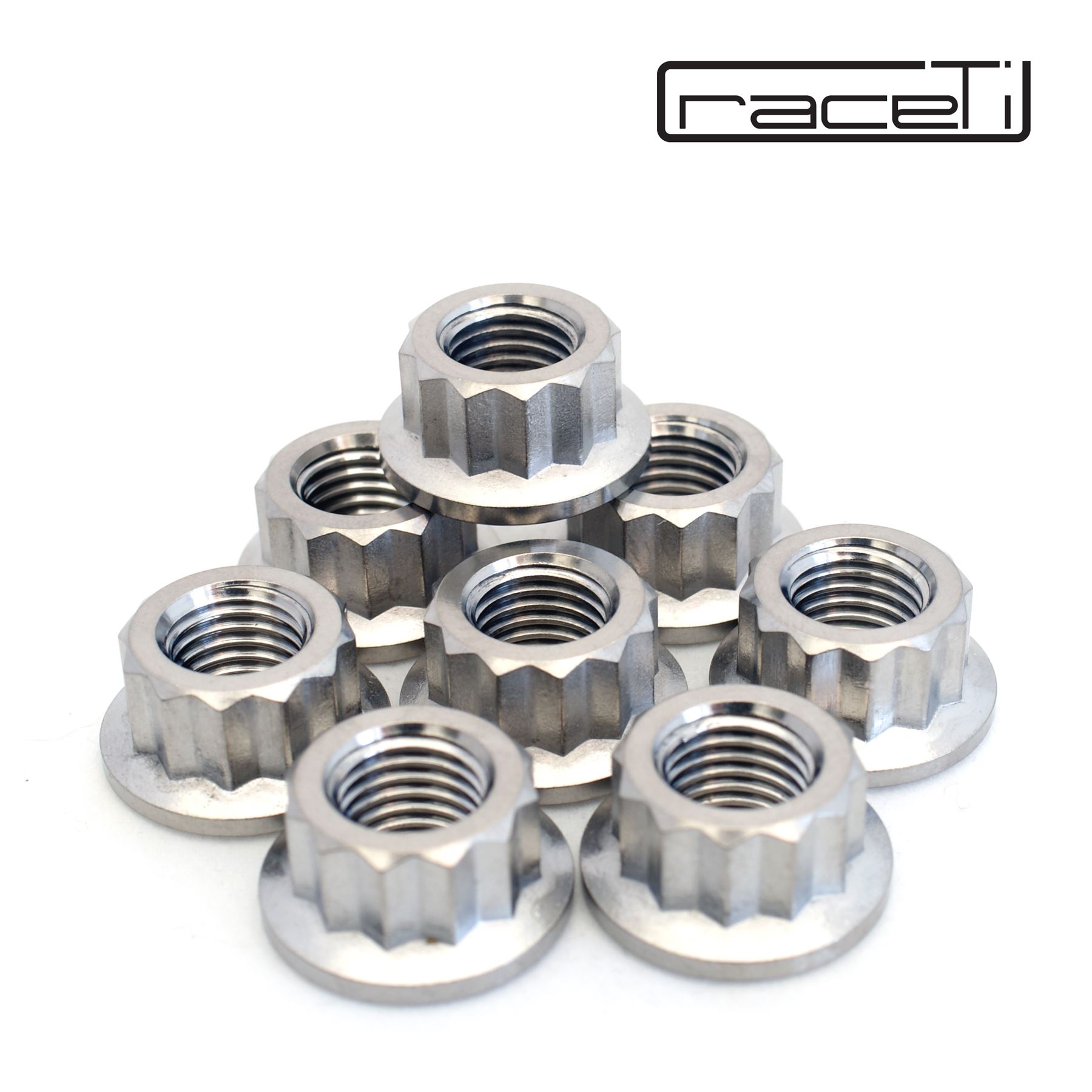 M10 x 1.25 Titanium Bi Hex Flange Nut 12 point Ti sprocket gr5 1 2 4 6 8 10 pack - Picture 8 of 9