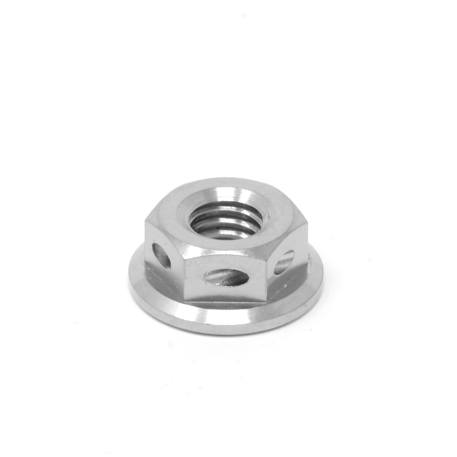 M6 Titanium Hex Flange Nut Drilled lockwire Safety Wire Racing x 1.0