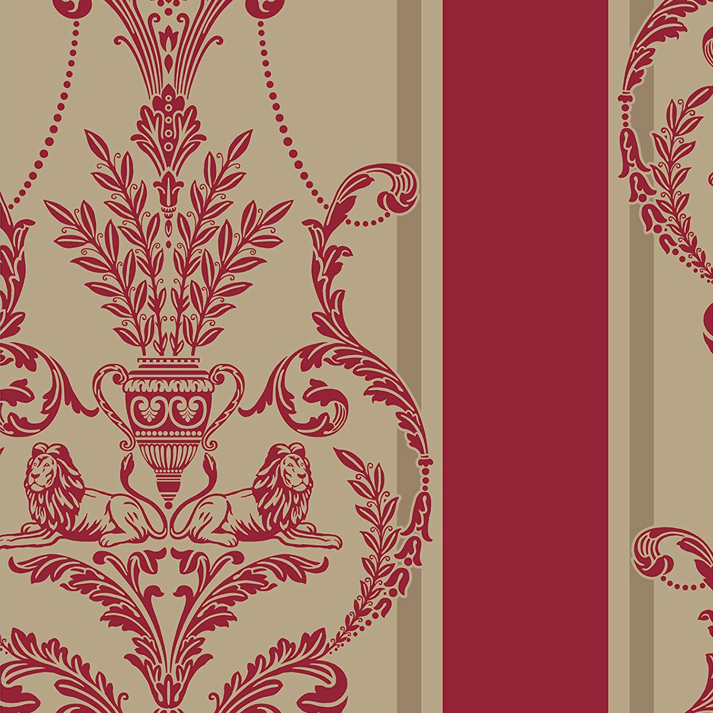 LEONARD FLOCK DAMASK WALLPAPER REGAL RED ARTHOUSE 952003 LUXURY eBay