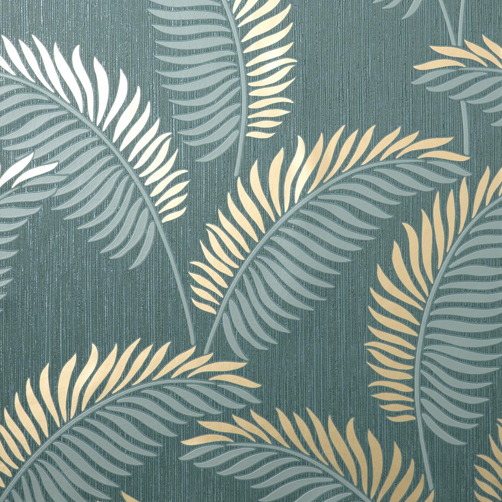 Fine Decor Cascade Leaf Wallpaper Tropical Metallic Fern Leaves - Various Colors - Picture 23 of 25
