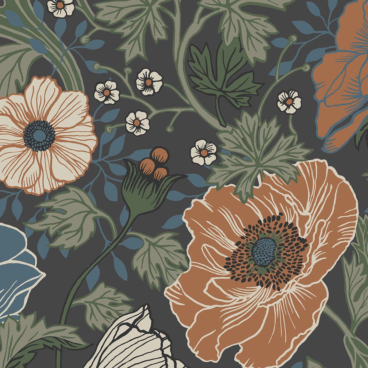 Galerie Apelviken Anemone Floral William Morris Style Wallpaper - Picture 10 of 11