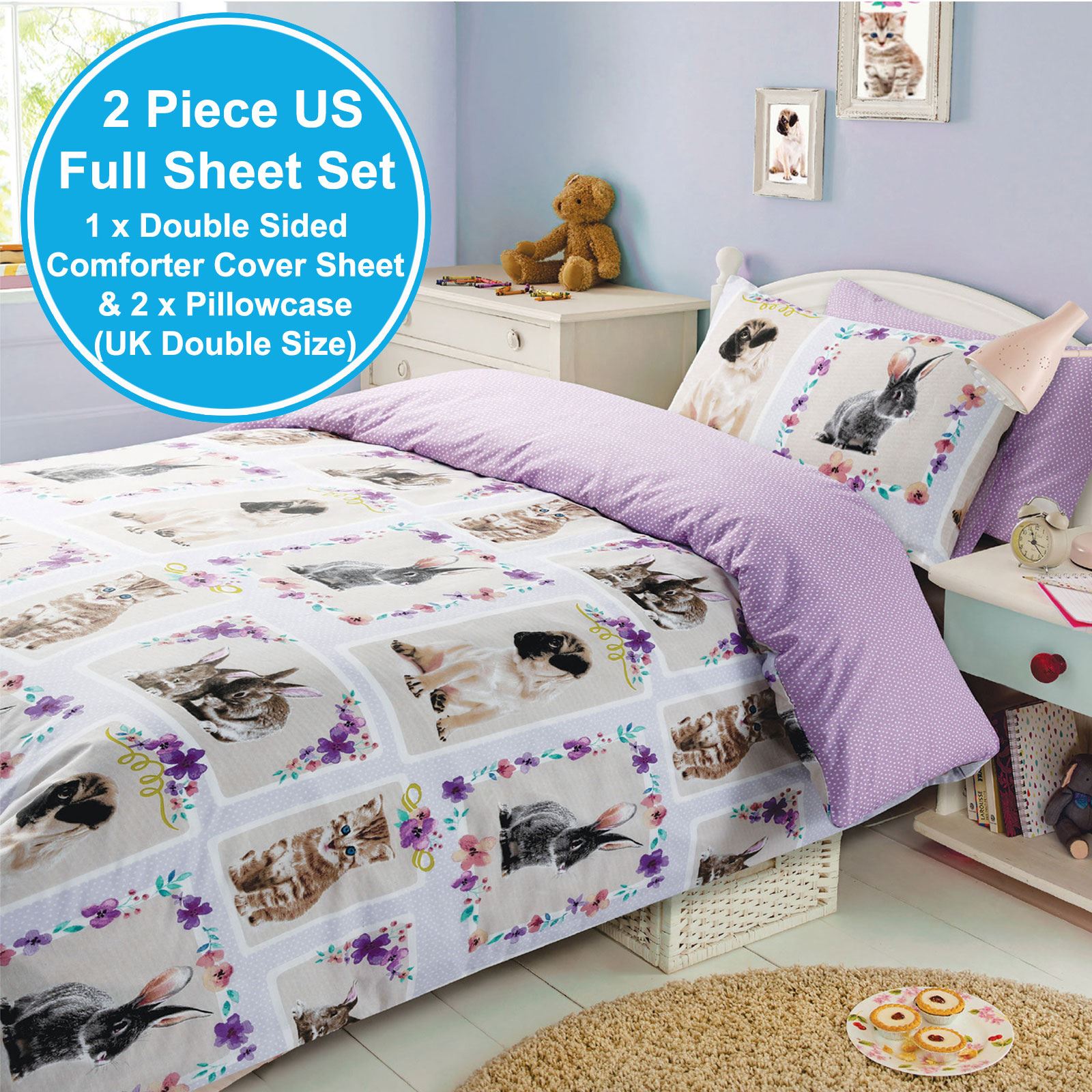 Nouveau Paw Patrol /"BRIGHT/" unique couette couverture Set filles enfants rose