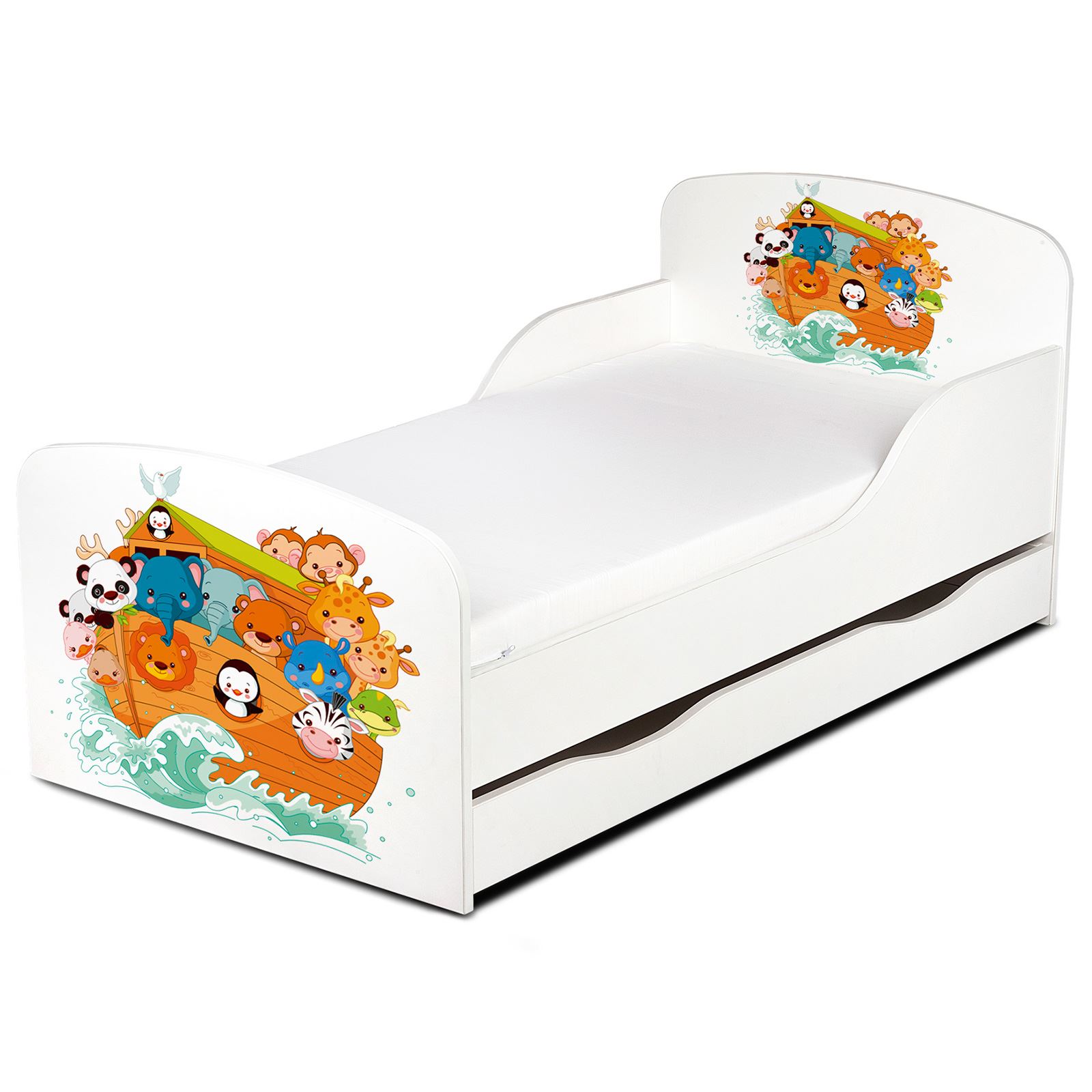 PRICE RIGHT HOME Noah's Ark Animals Toddler Bed With Storage Plus Foam