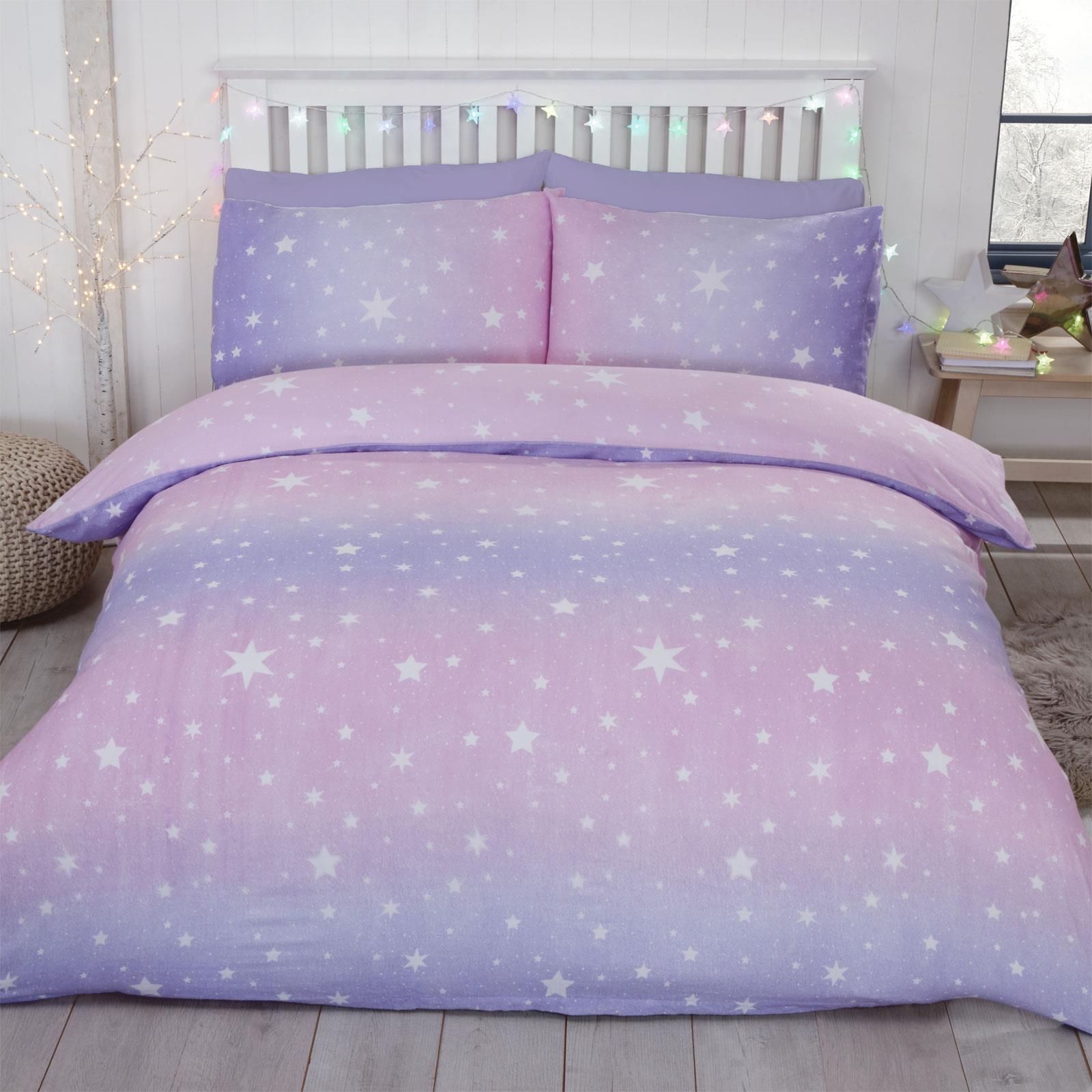 Starburst Brushed Cotton King Size Duvet Set Blush Reversible Bedding Girls 5027491991766 eBay