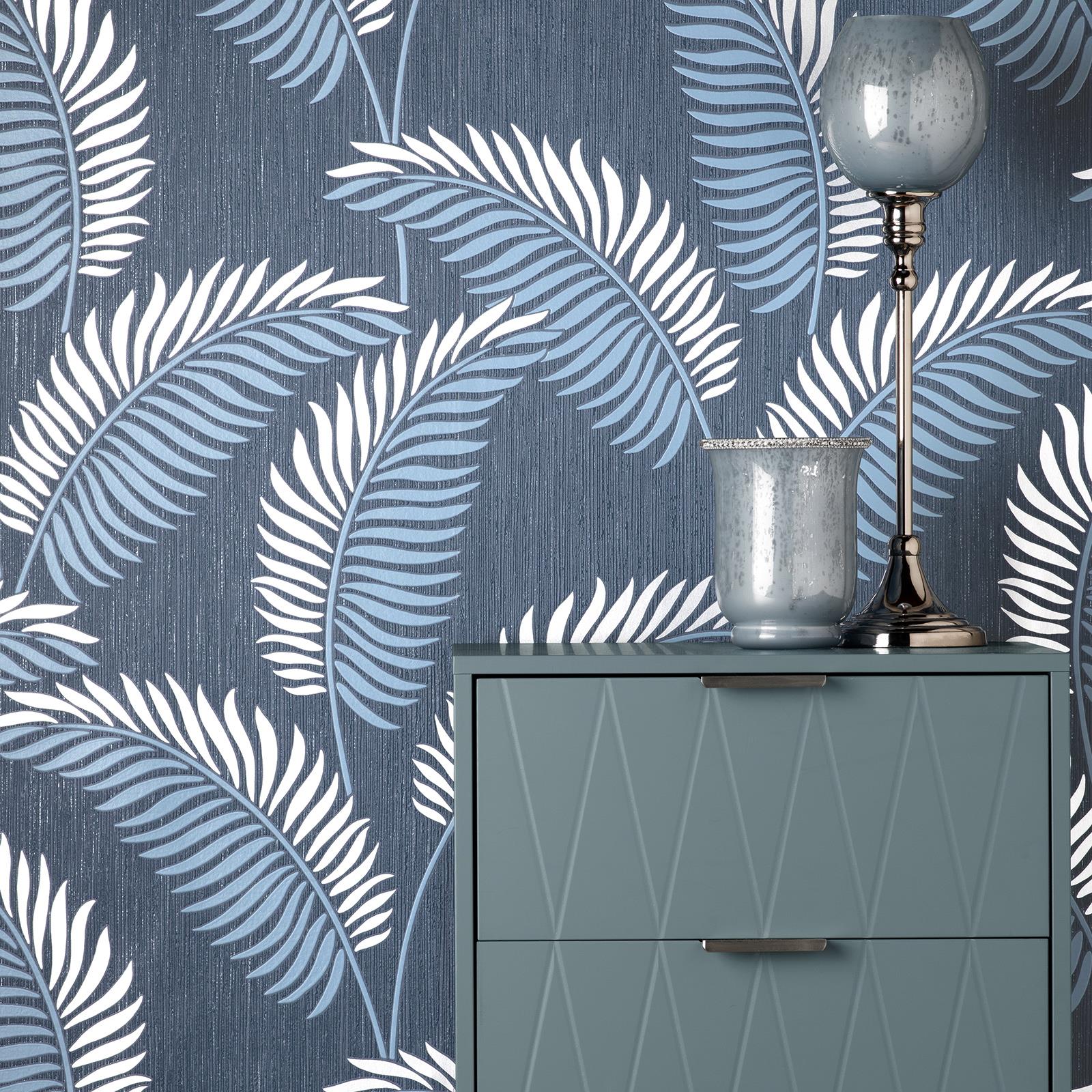 Fine Decor Cascade Leaf Wallpaper Tropical Metallic Fern Leaves - Various Colors - Picture 19 of 25