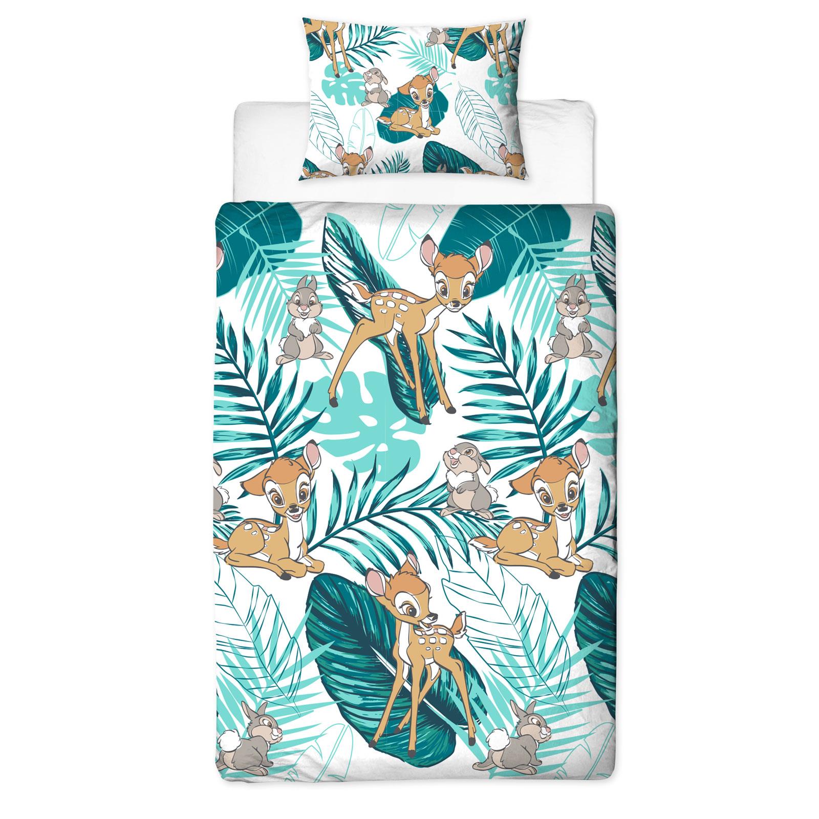 Bambi & Thumper Single Duvet Set Palm Leaf Kids Reversible Bedding