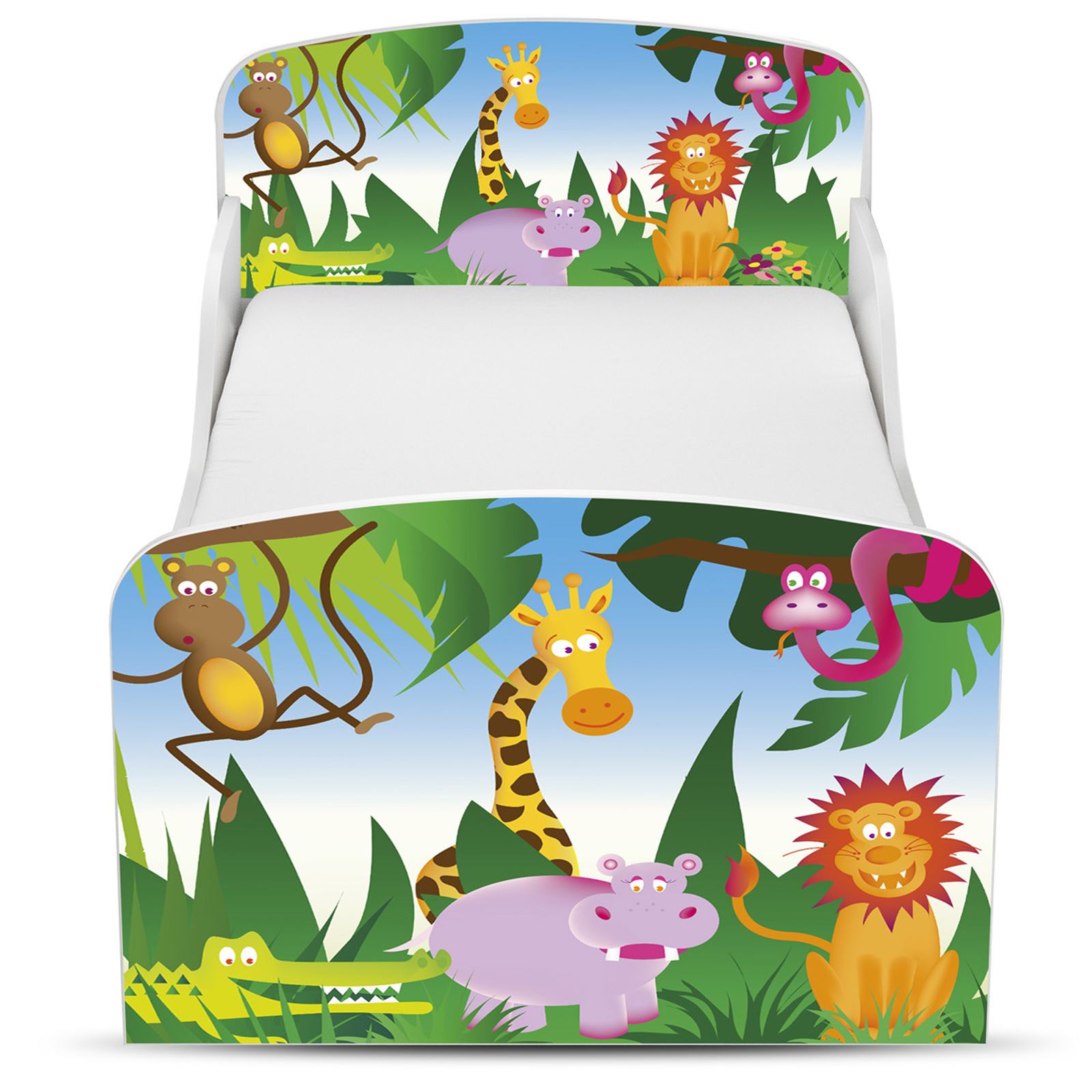 TODDLER BED KIDS COTBED JUNIOR BOYS GIRLS BEDROOM NURSERY - WHITE | MULTI - Picture 25 of 52