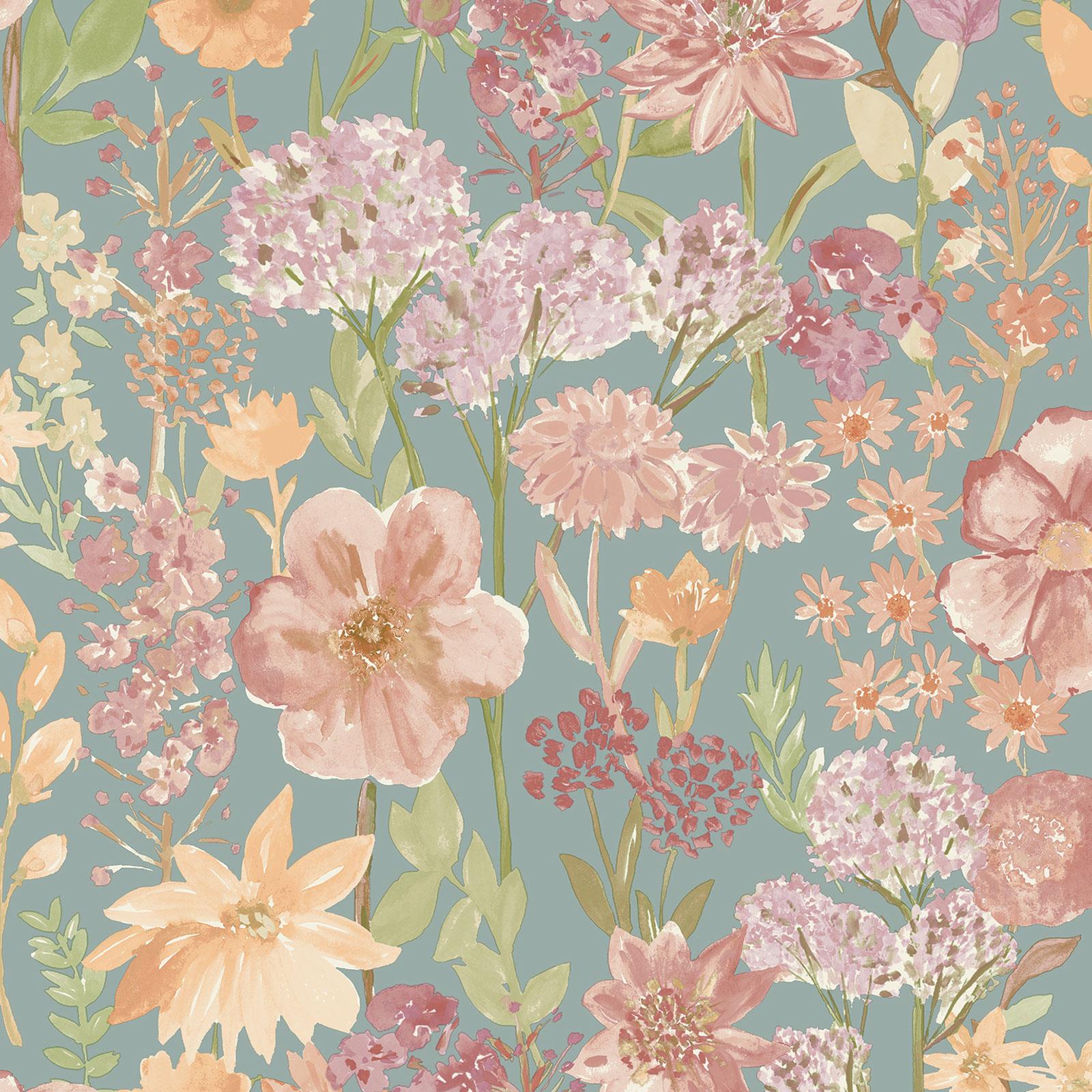 Fond d'écran aquarelle fleurs sauvages Grandeco caractéristique prairie florale caractéristique mur lavable - Photo 8/10