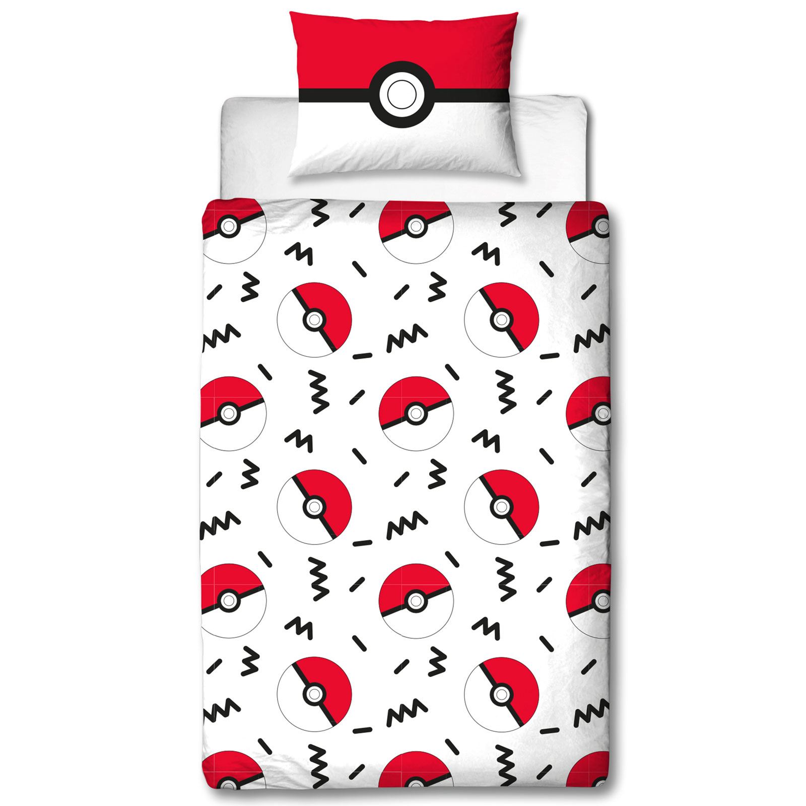 POKEMON BEDROOM PIKACHU POKEBALL DUVET COVER SETS, CURTAINS, CUSHIONS
