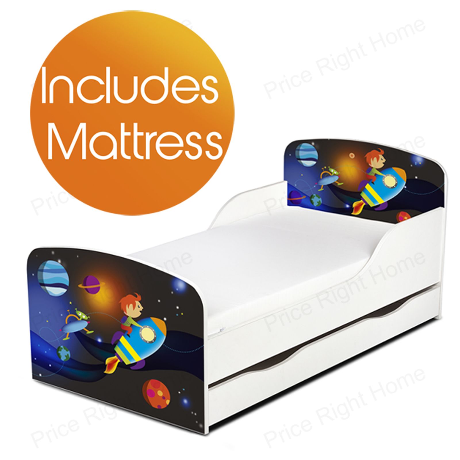 Cohete Espacial MDF Cama Infantil con Cama Inferior Almacenaje + Deluxe