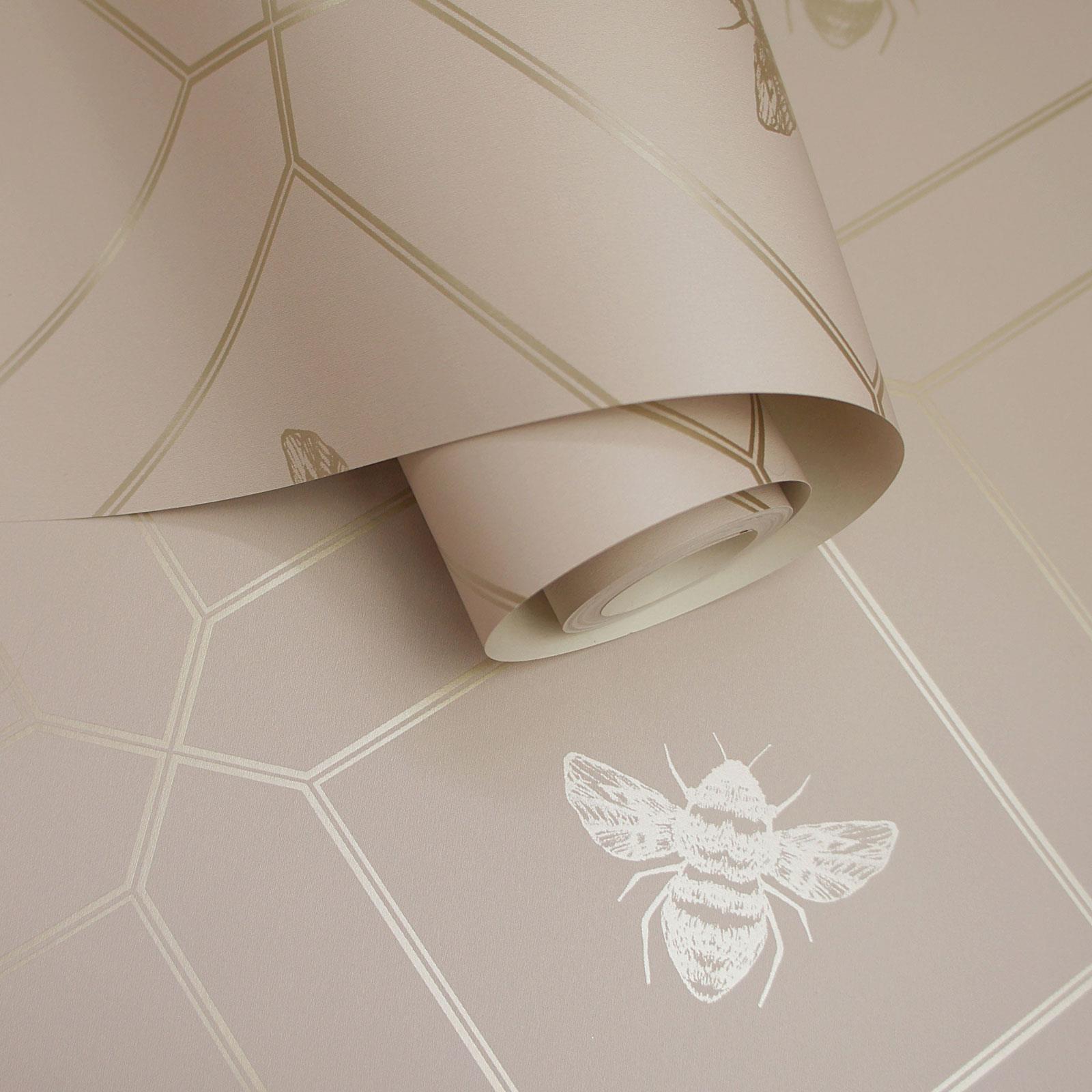 Honeycomb Bee Wallpaper Metallic Gold Geometric Diamonds - Various Colours - Picture 18 of 32