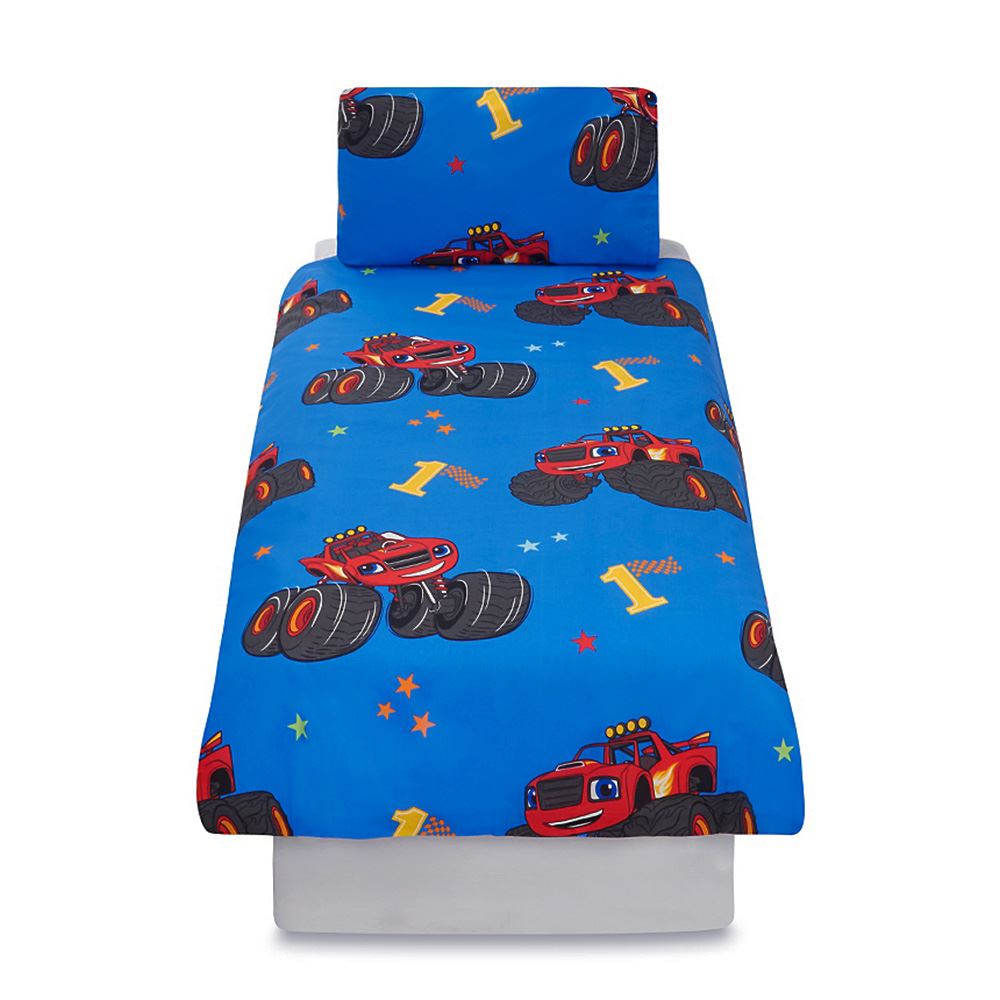 BLAZE MONSTER MACHINES DUVET COVER SET JUNIOR / 4 IN 1 BEDDING SET