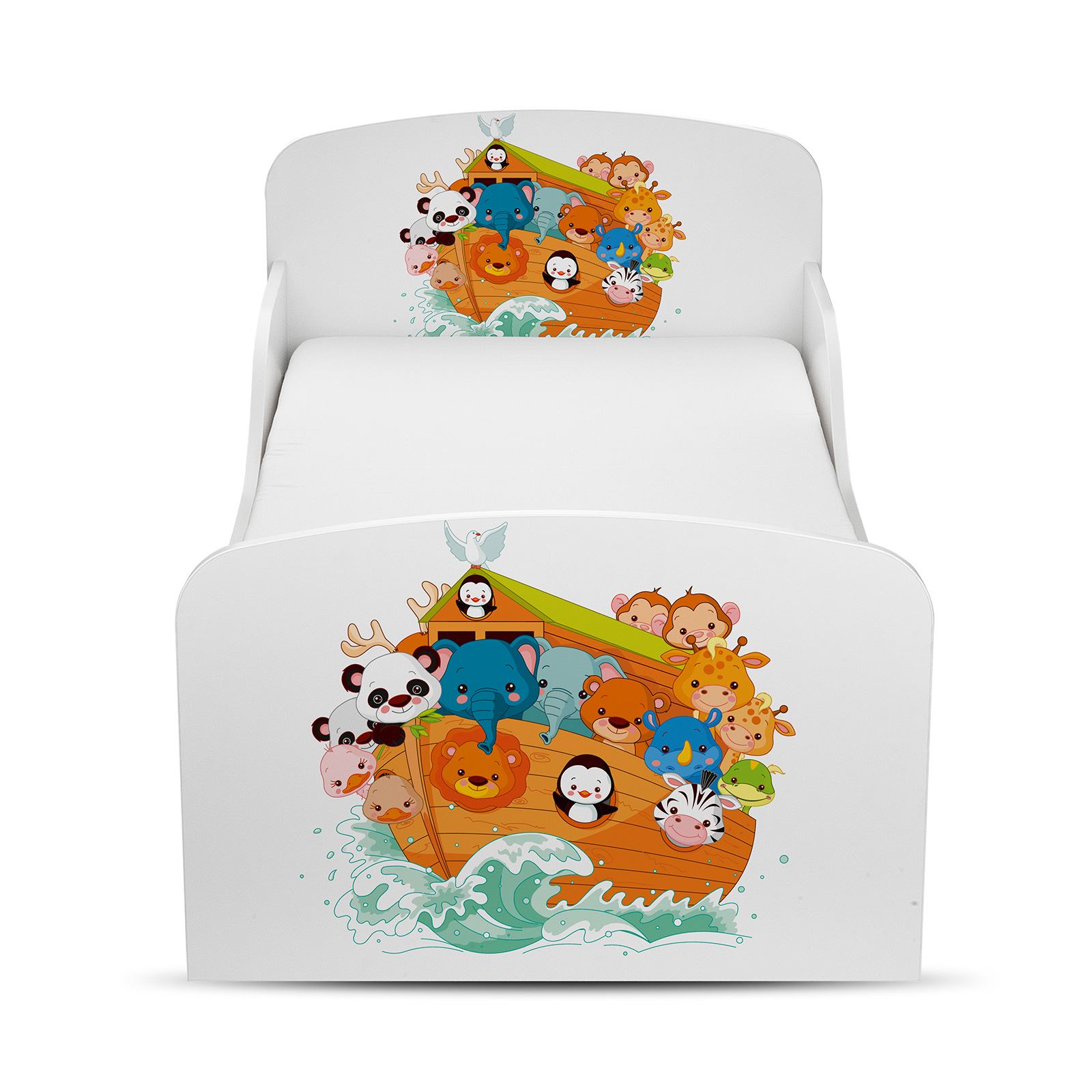 TODDLER BED KIDS COTBED JUNIOR BOYS GIRLS BEDROOM NURSERY - WHITE | MULTI - Picture 44 of 52