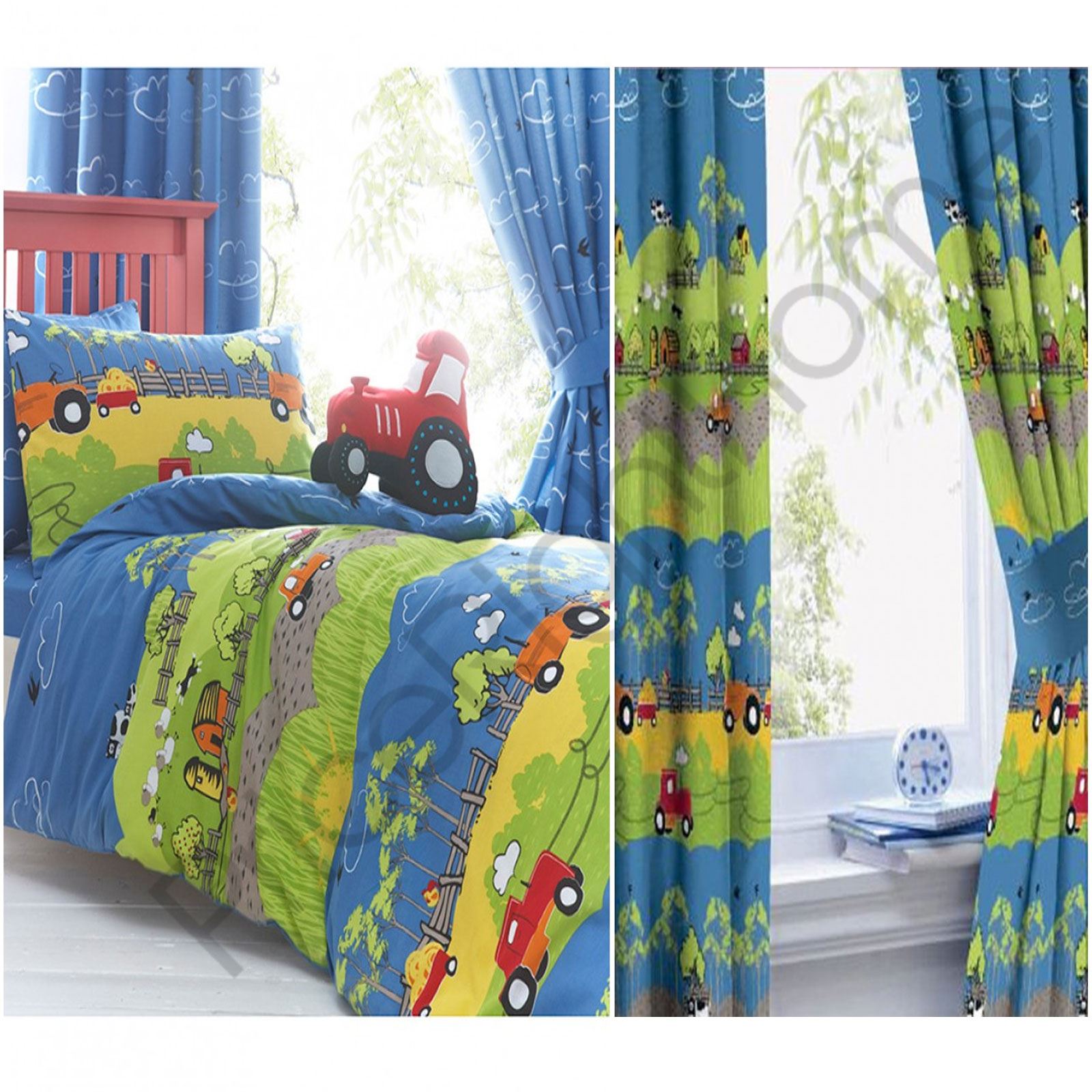 HILLTOP FARM BEDDING AND CURTAINS SINGLE DOUBLE JUNIOR DUVET COVER KIDS