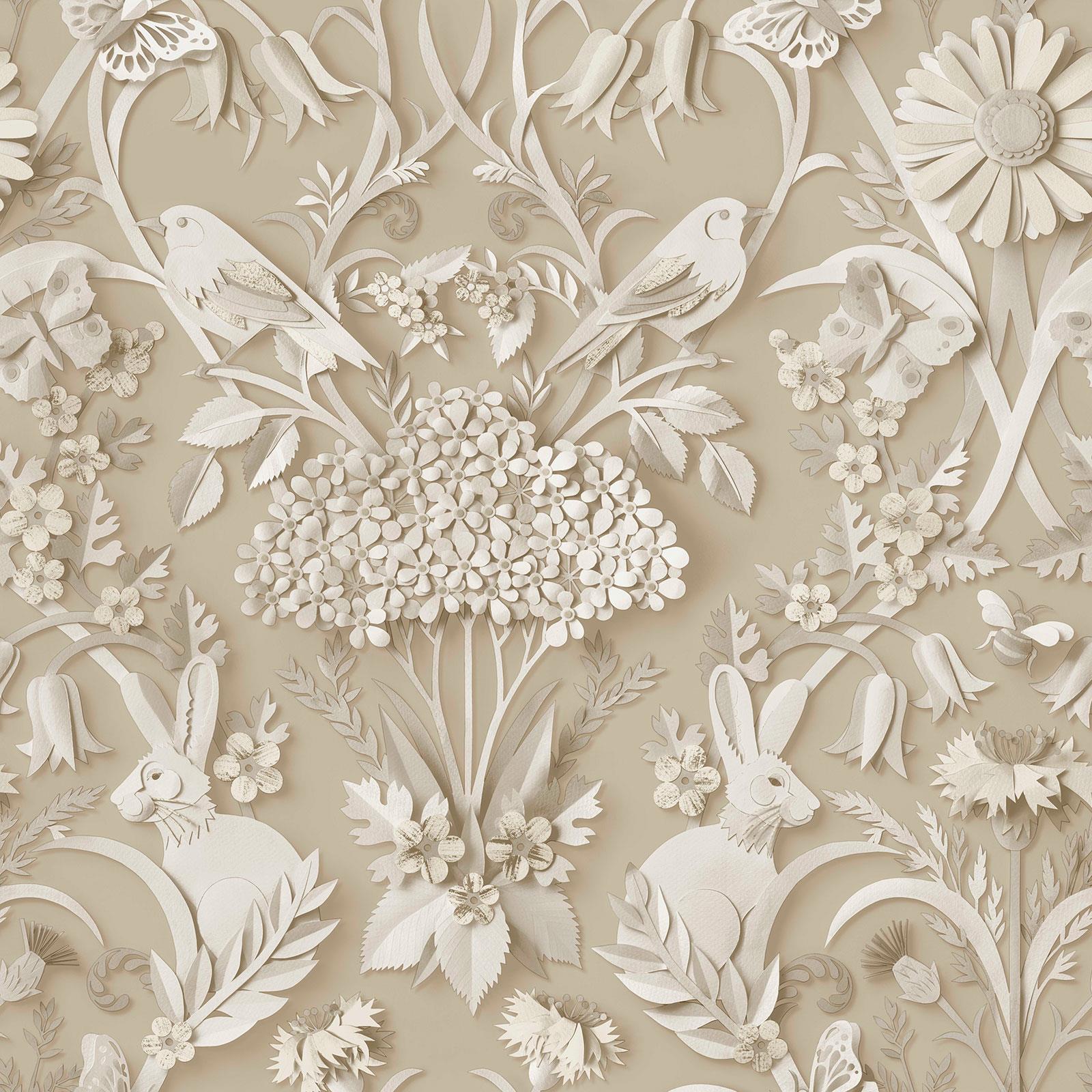 Fine Decor Dimensions Woodland Animals Flowers Wallpaper 3D Effect Damask Colors - Picture 15 of 43