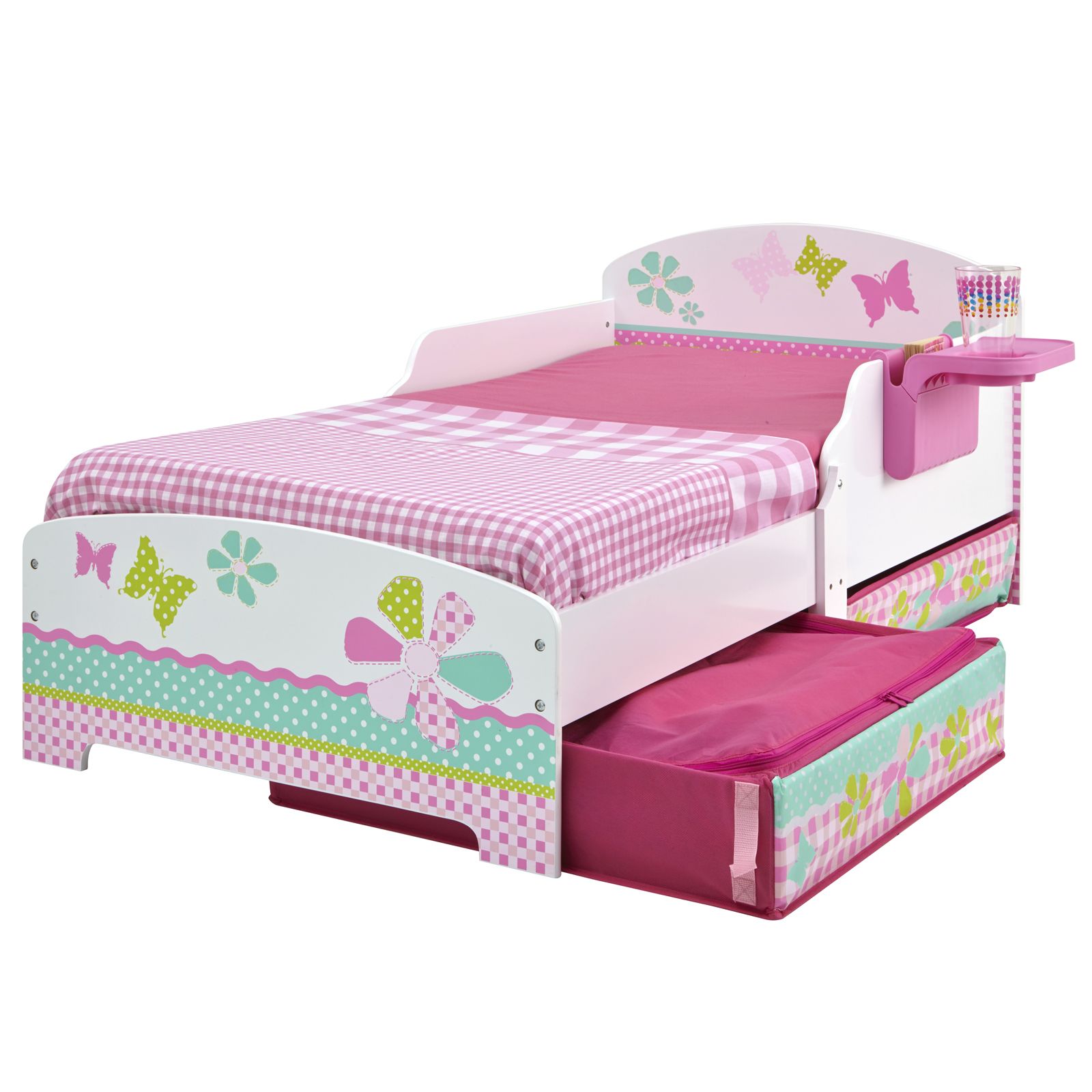 TODDLER BEDS COT WITH STORAGE CHARACTER DISNEY BOYS GIRLS + MATTRESS