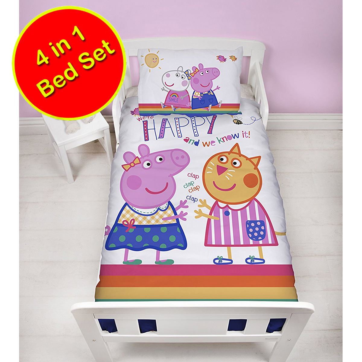 PEPPA PIG BEDDING SETS SINGLE DOUBLE TODDLER DUVET COVERS / FITTED