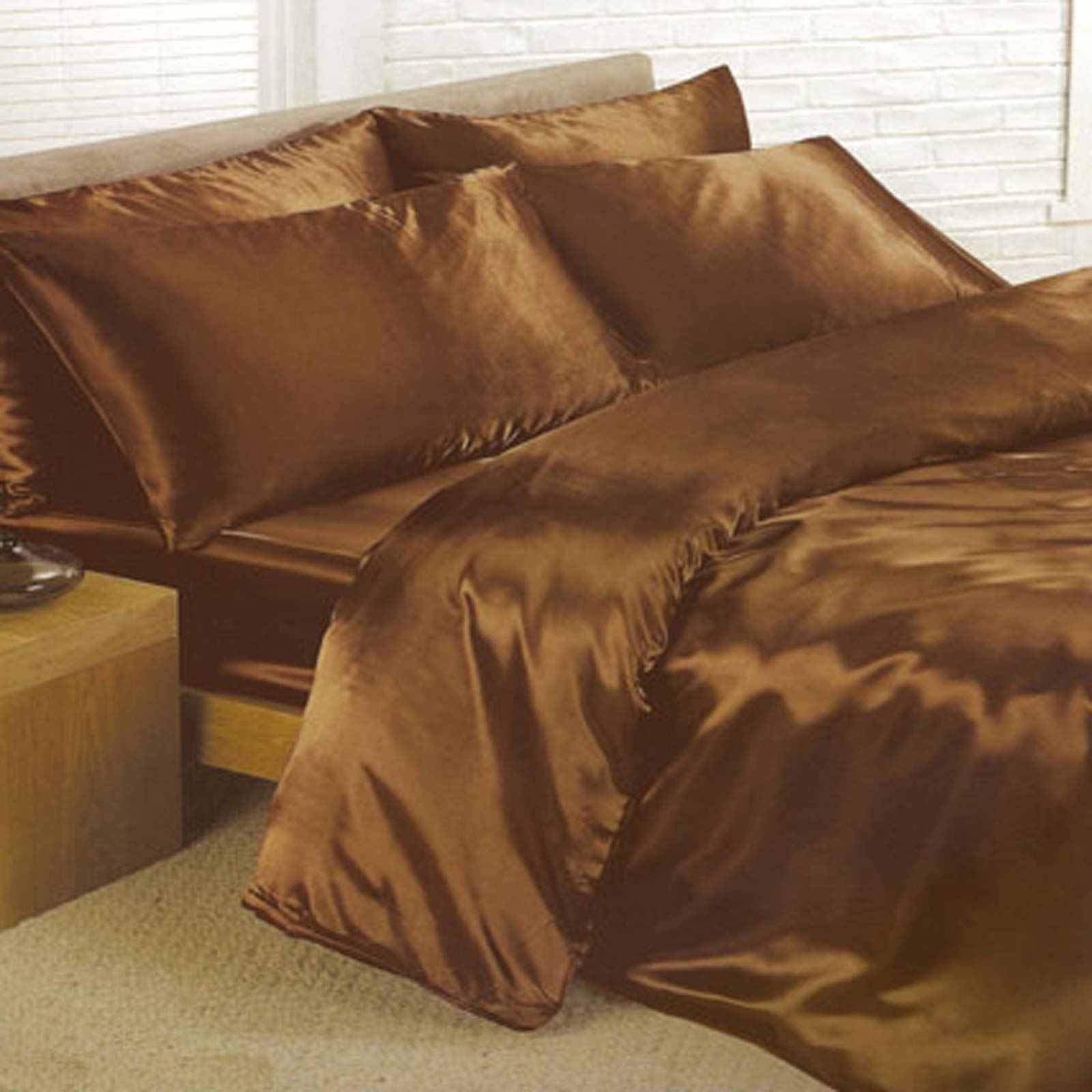 Satin Bedding Sets Duvet Cover + Fitted Sheet + Pillowcases