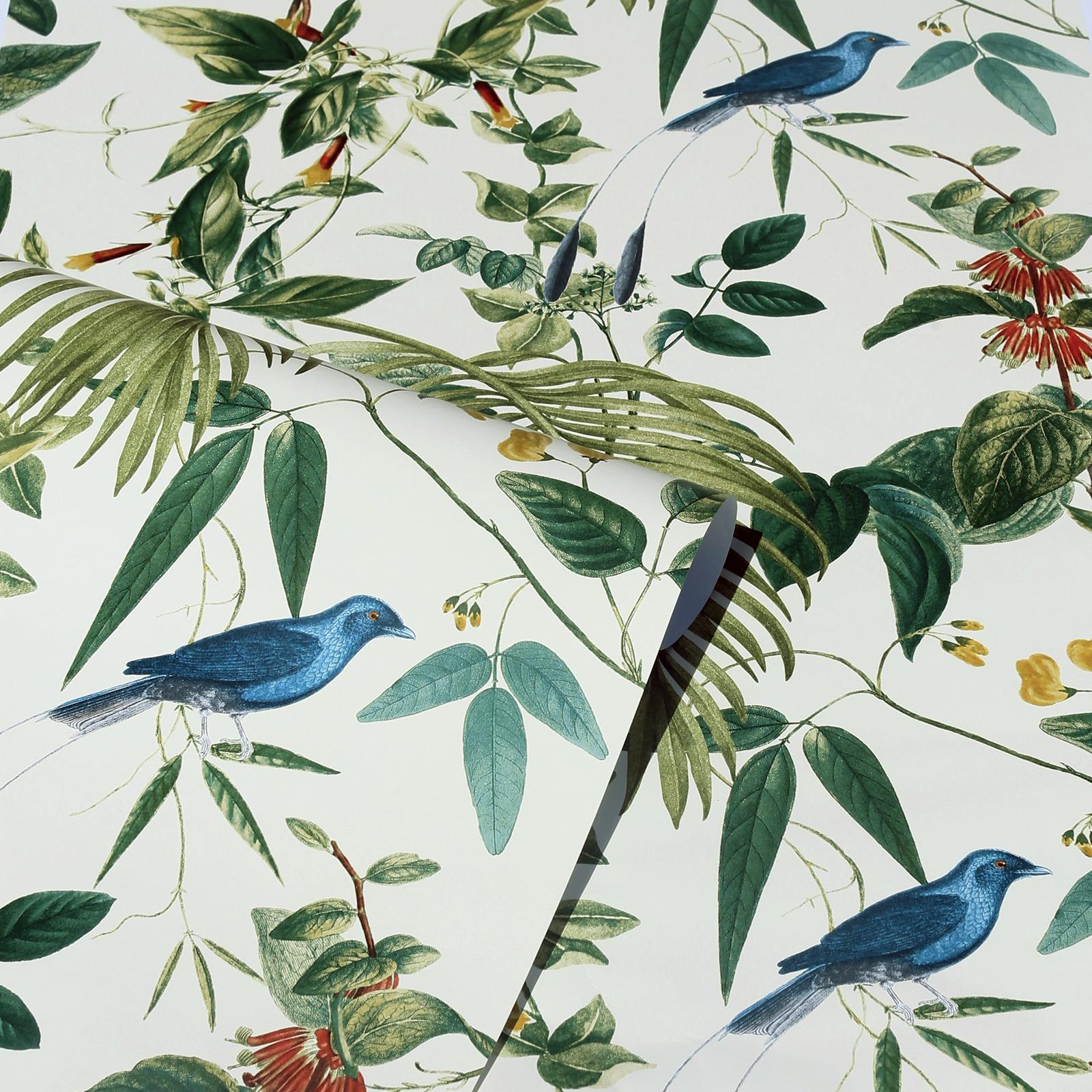 ARTHOUSE EXOTIC GARDEN Wallpaper Leaf Floral Trail Birds Tropical Palm