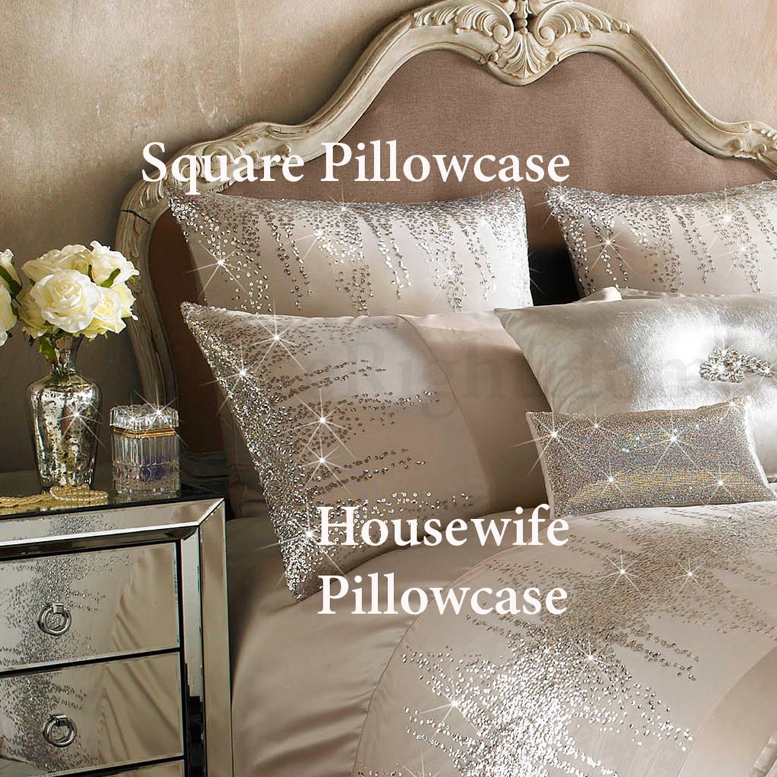 KYLIE MINOGUE JESSA BLUSH DUVETS, PILLOWCASES, LUXURIOUS GOLD BEDDING
